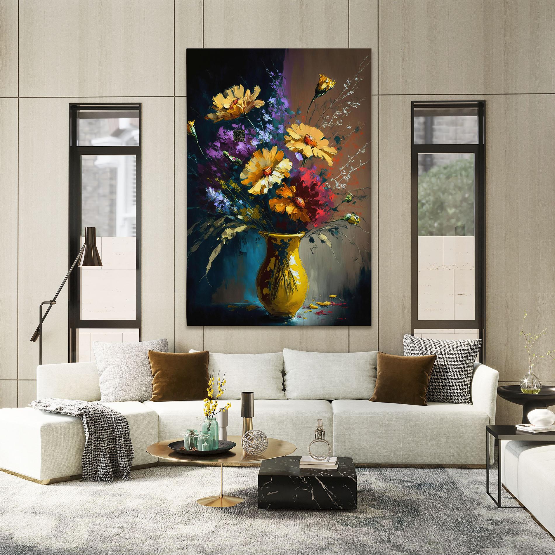 Vászonkép Yellow Art Vase mockup 2
