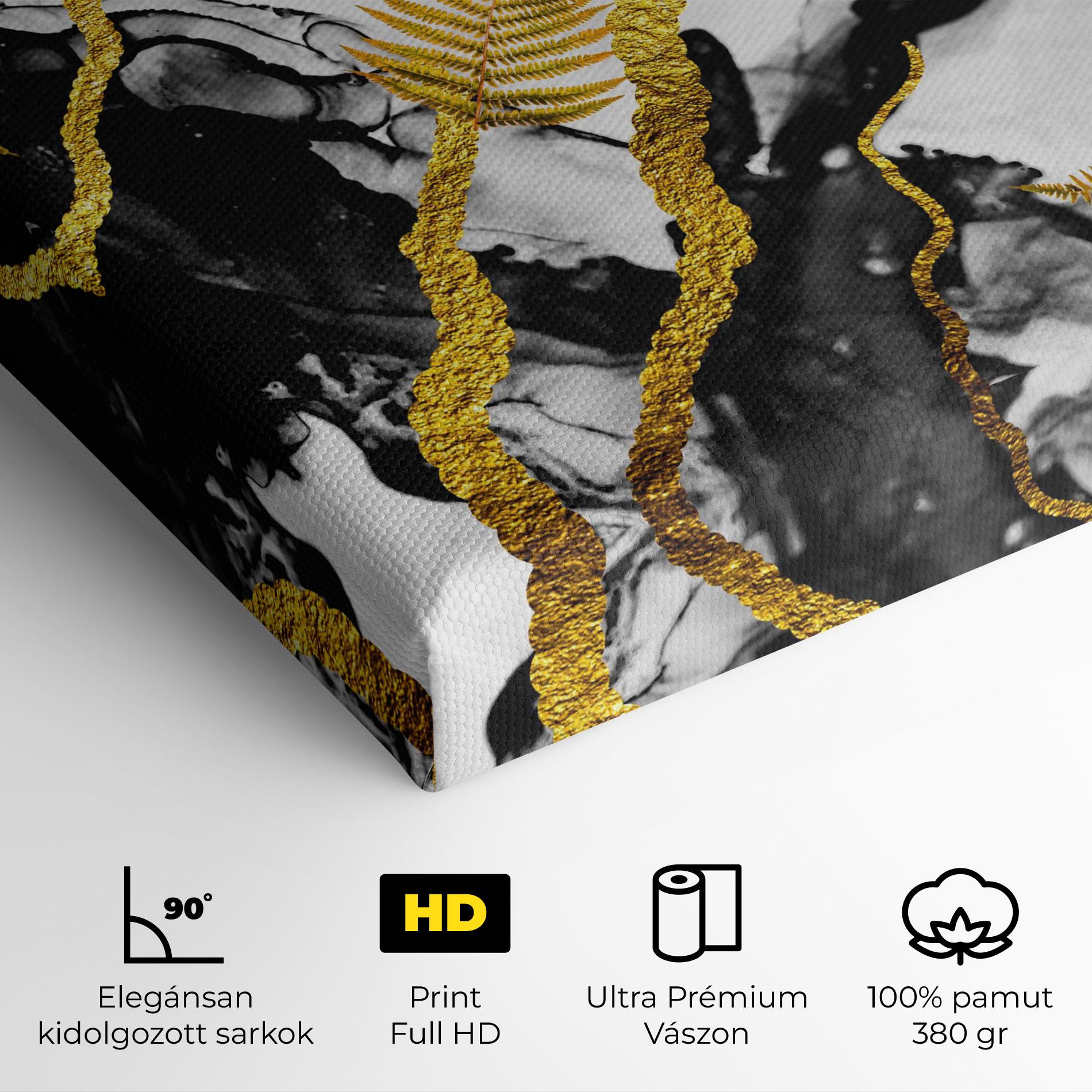 Vászonkép Abstract Golden Leaves mockup 4