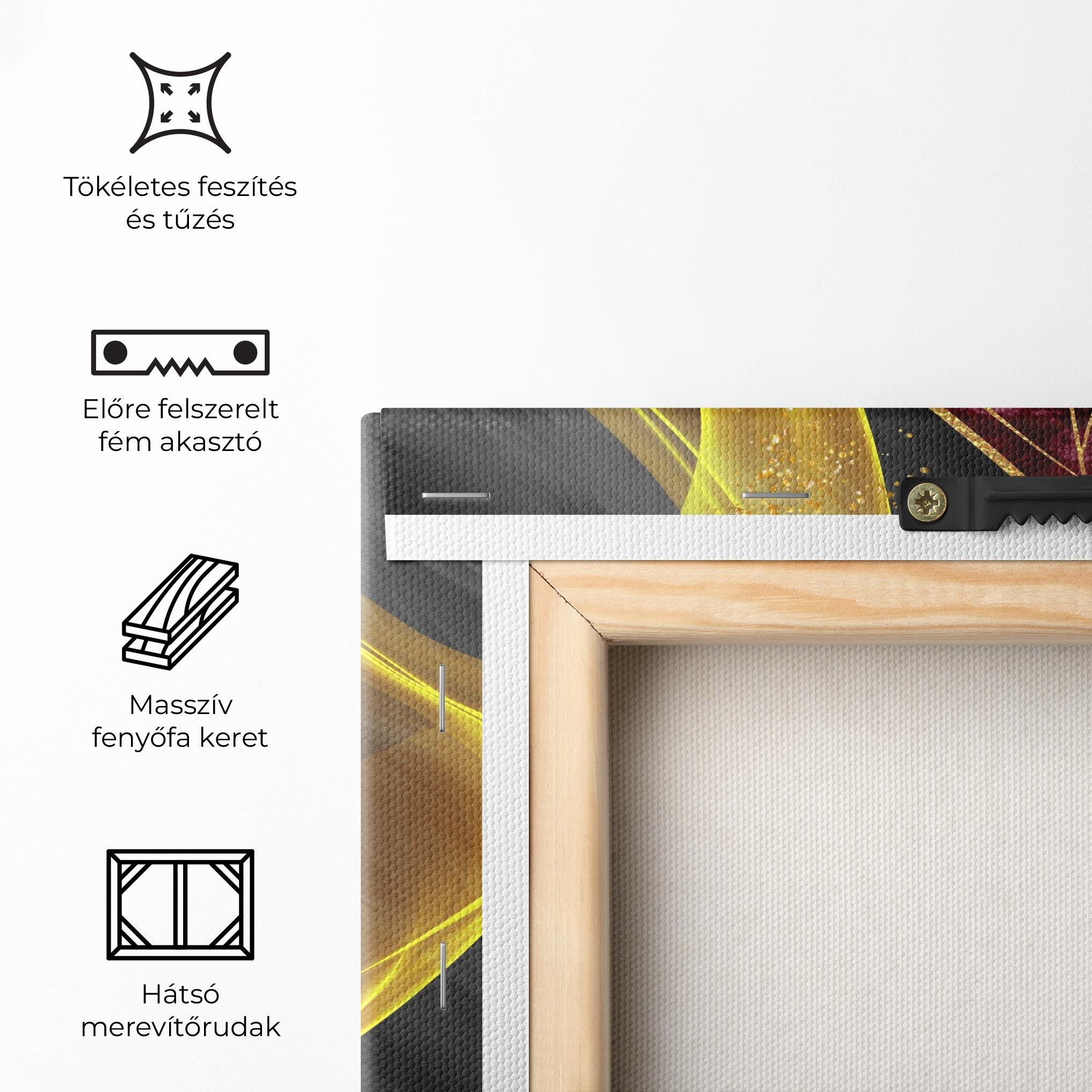 Vászonkép Golden Leaves Red mockup 5