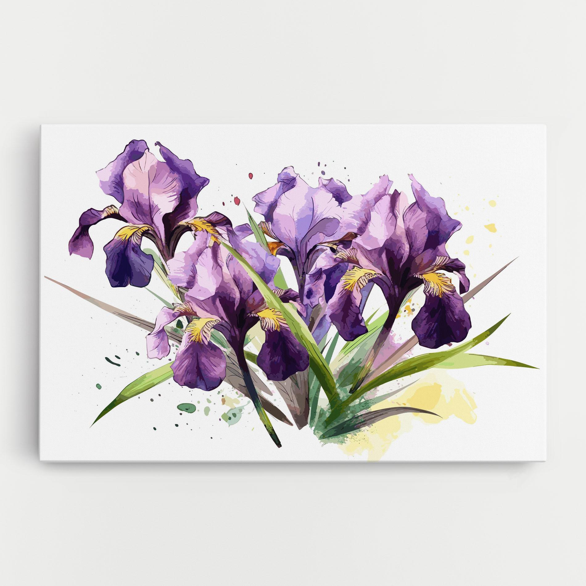 Vászonkép Watercolor Purple Iris mockup 0