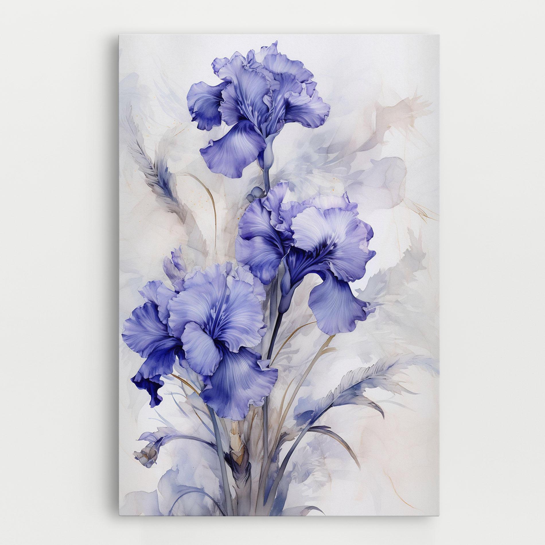 Vászonkép Purple Iris Painting mockup 0
