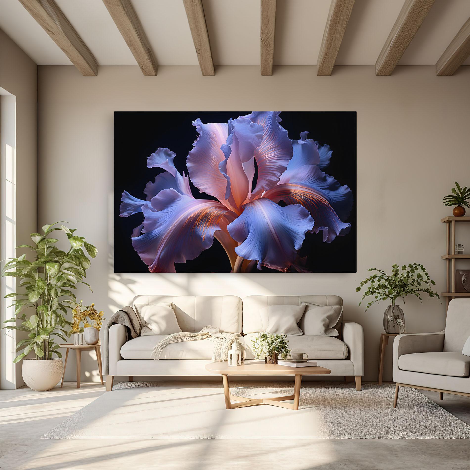 Vászonkép Elegant Iris On Black mockup 6