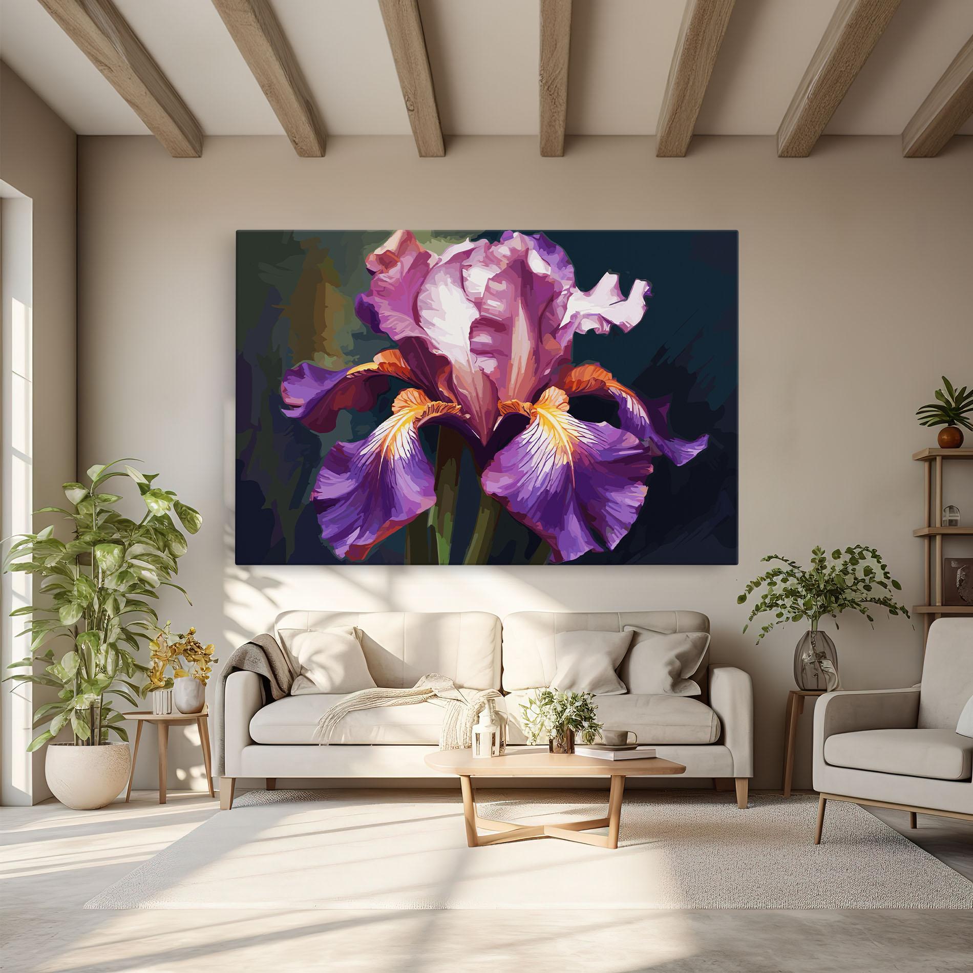Vászonkép Purple Orange Iris Art mockup 6