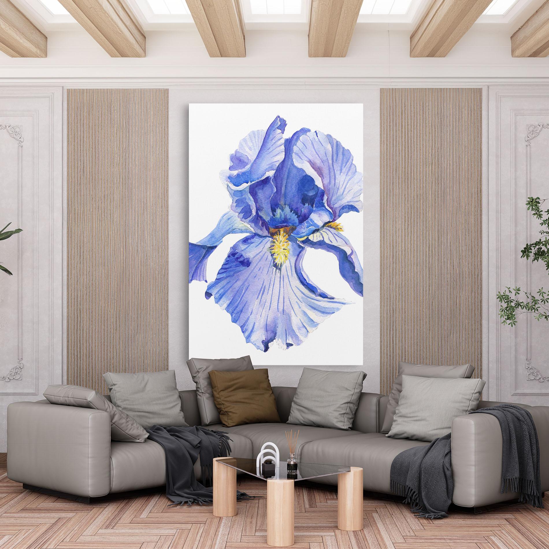 Vászonkép Purple Iris On White mockup 6