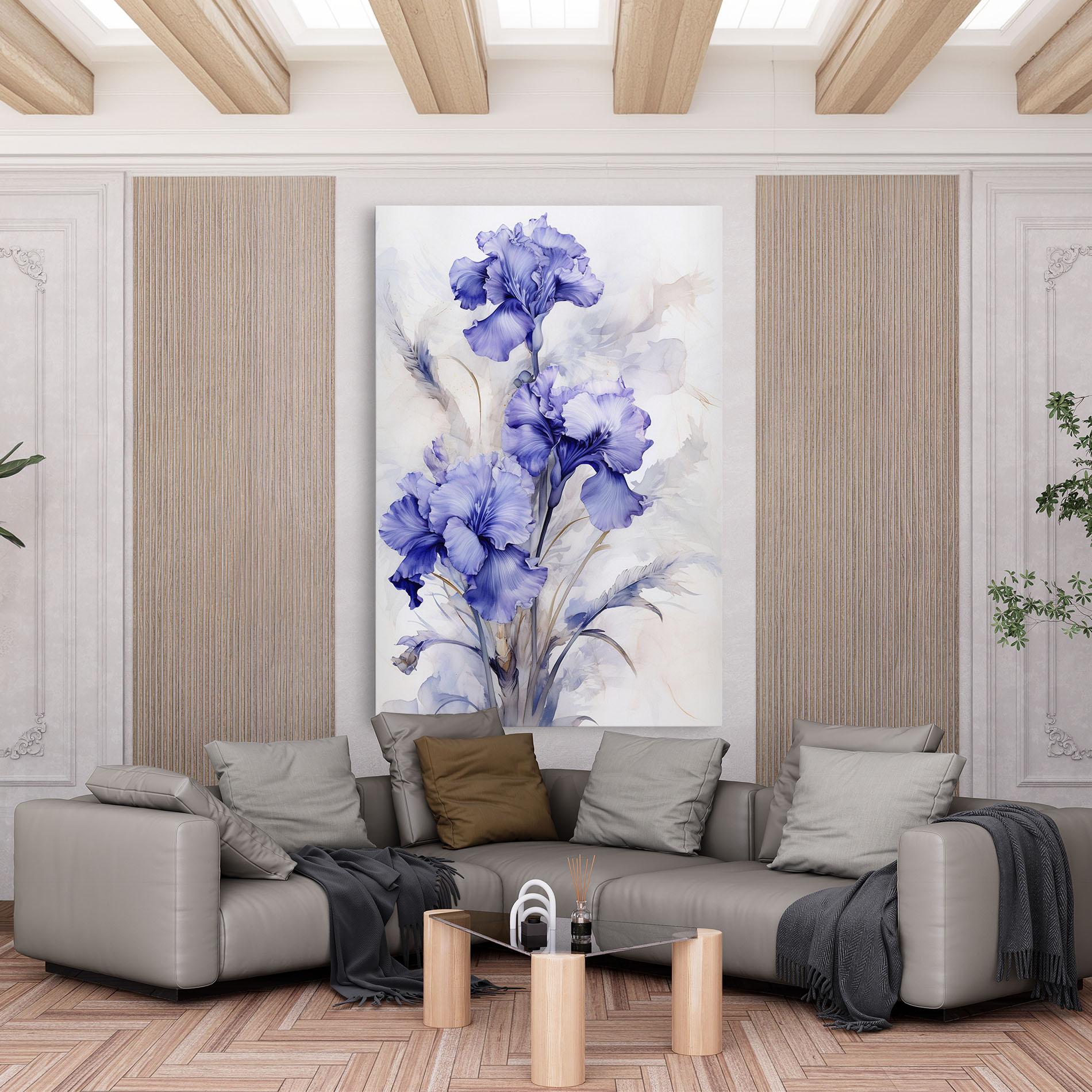 Vászonkép Purple Iris Painting mockup 6