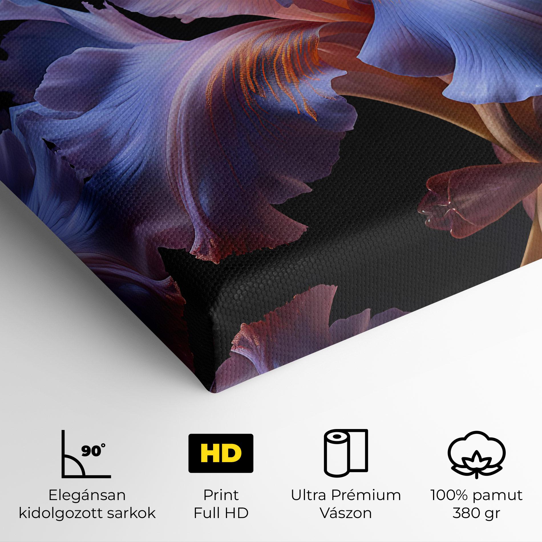 Vászonkép Elegant Iris On Black mockup 4