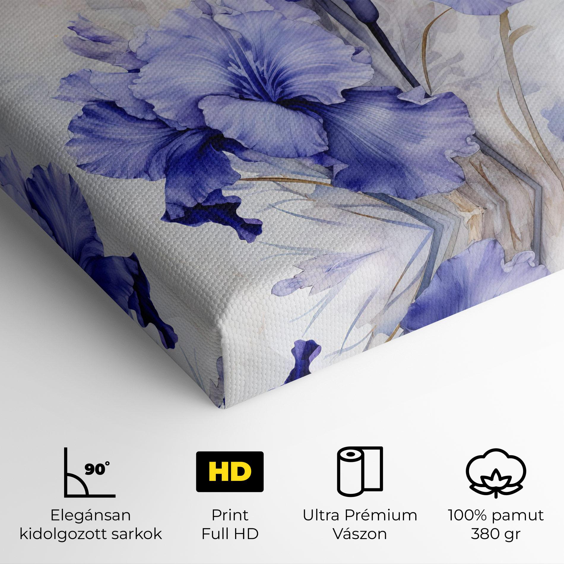 Vászonkép Purple Iris Painting mockup 4