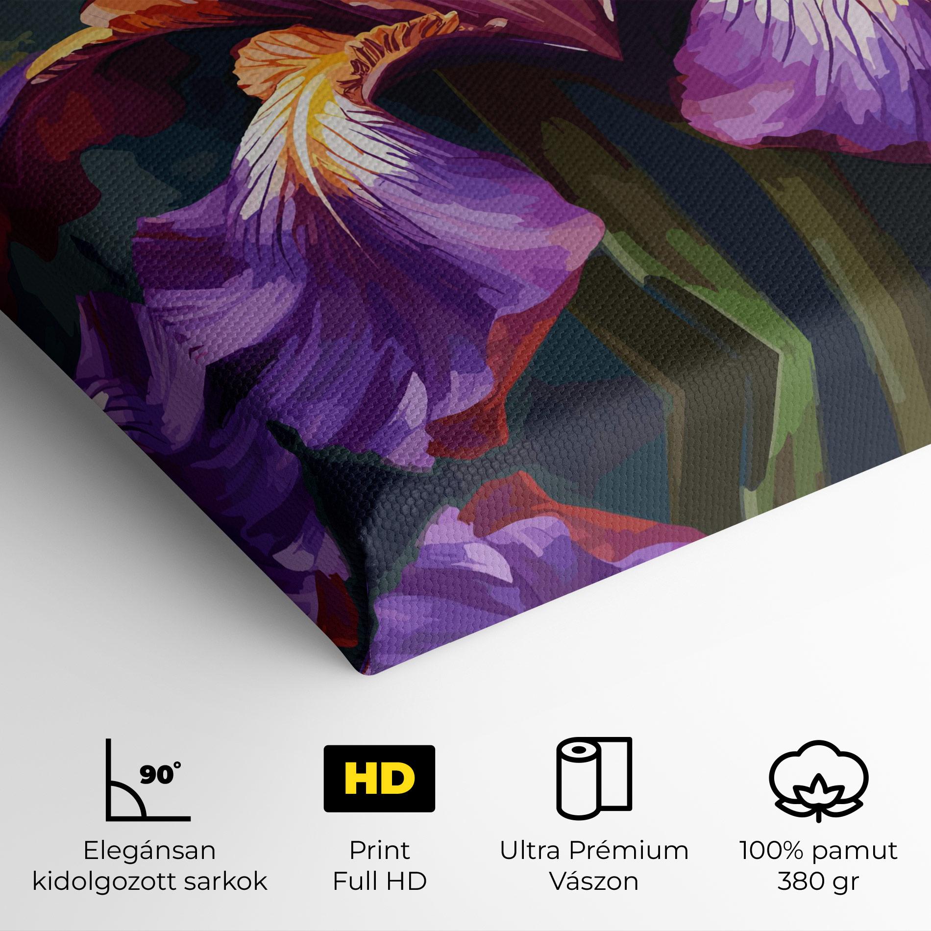 Vászonkép Purple Orange Iris Art mockup 4