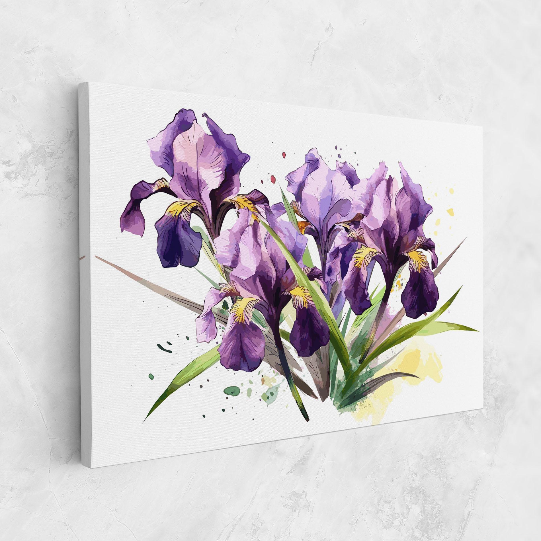 Vászonkép Watercolor Purple Iris mockup 1