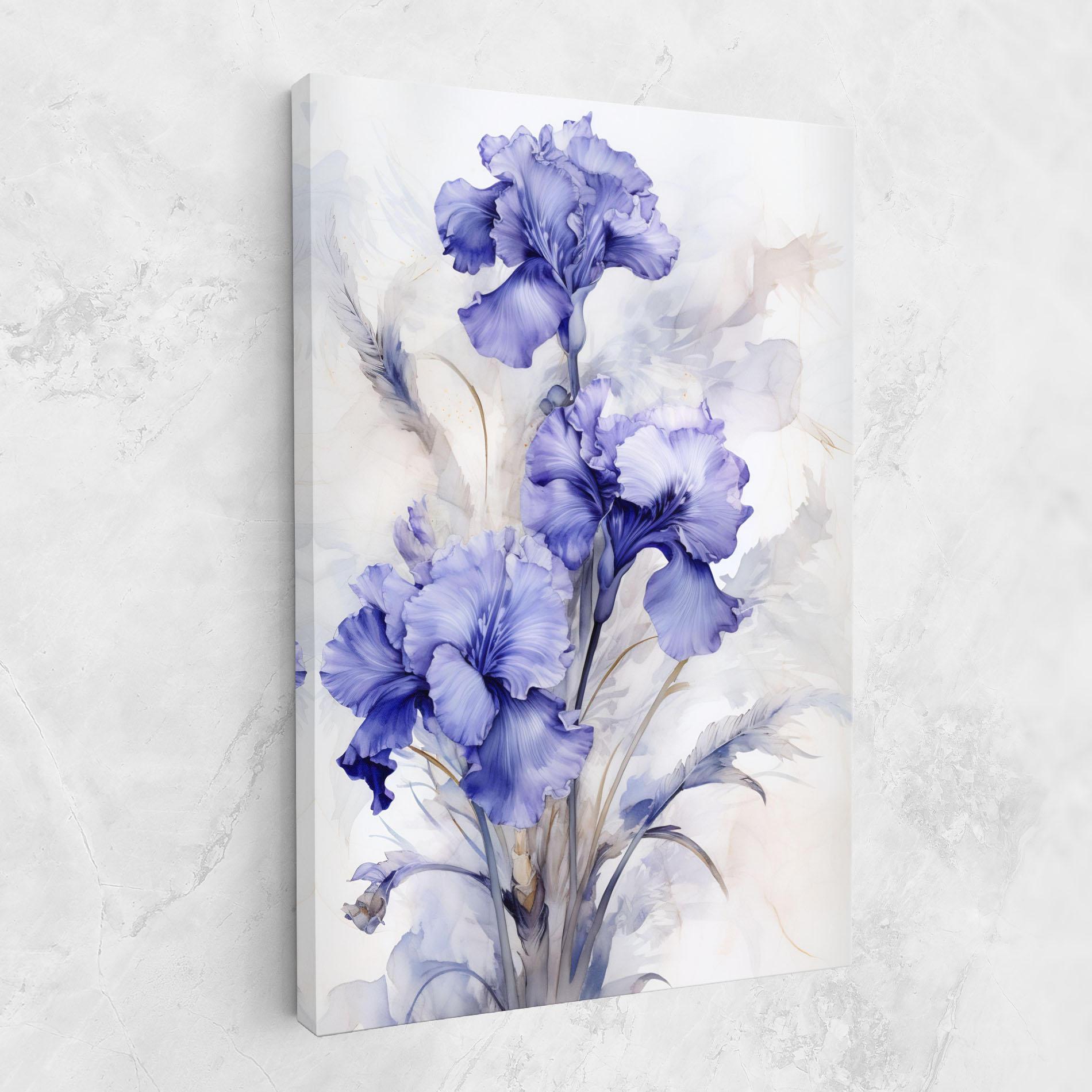 Vászonkép Purple Iris Painting mockup 1