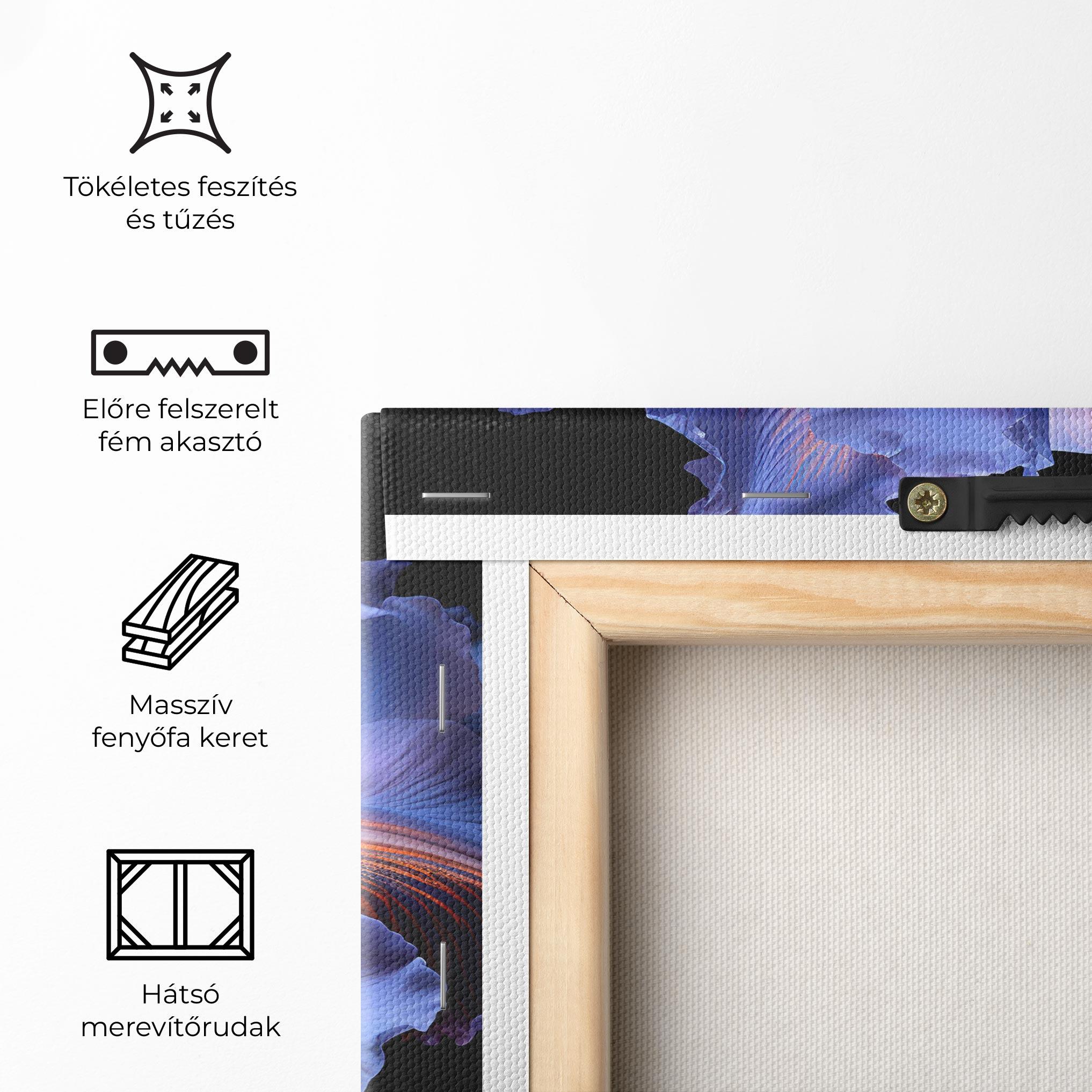 Vászonkép Elegant Iris On Black mockup 5