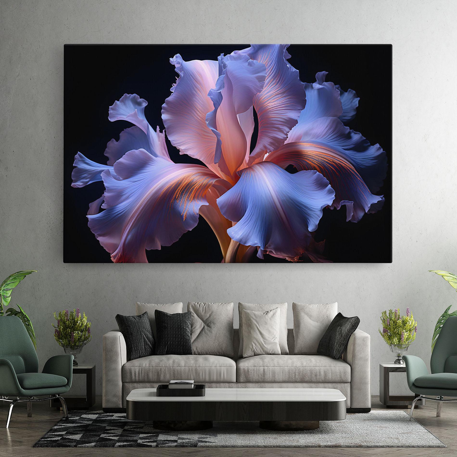 Vászonkép Elegant Iris On Black mockup 7