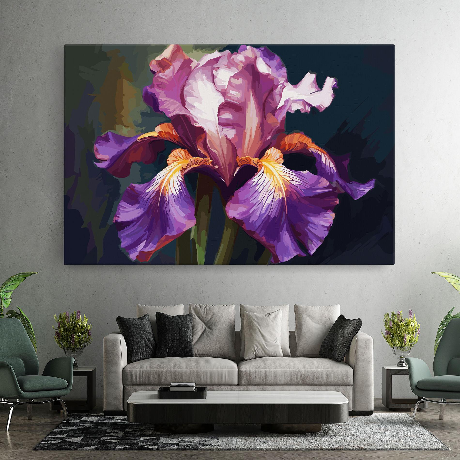 Vászonkép Purple Orange Iris Art mockup 7