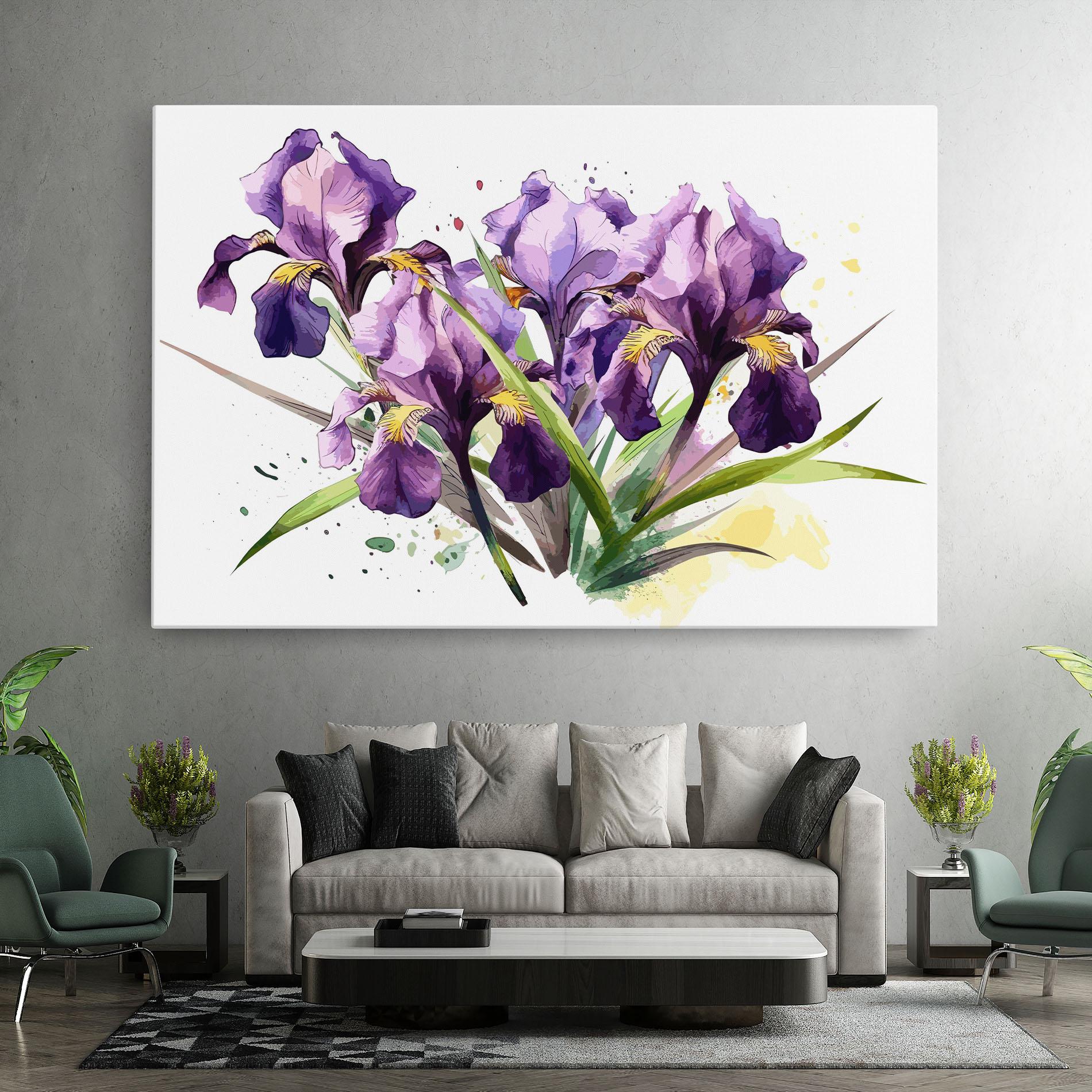 Vászonkép Watercolor Purple Iris mockup 7