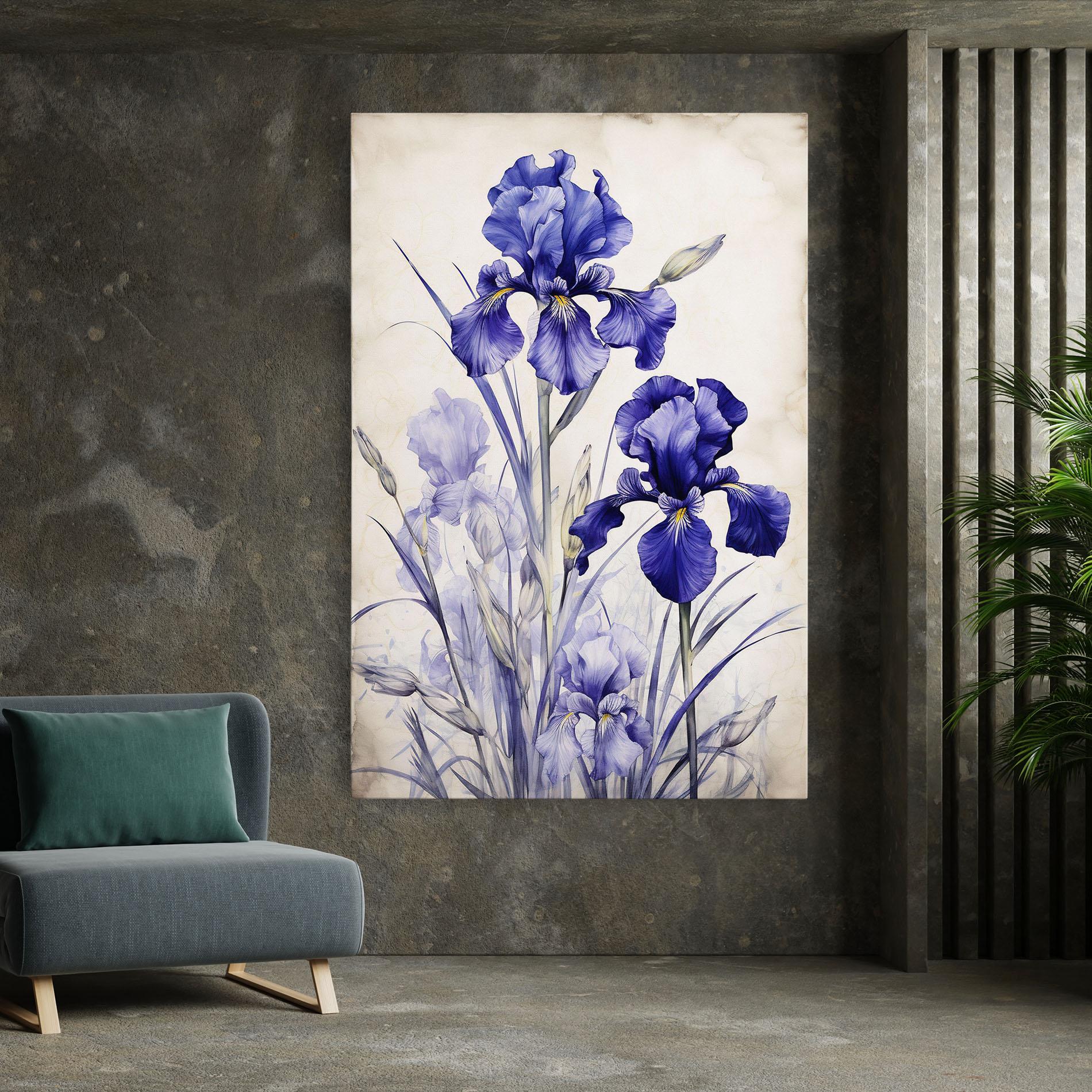 Vászonkép Irises Painting mockup 7