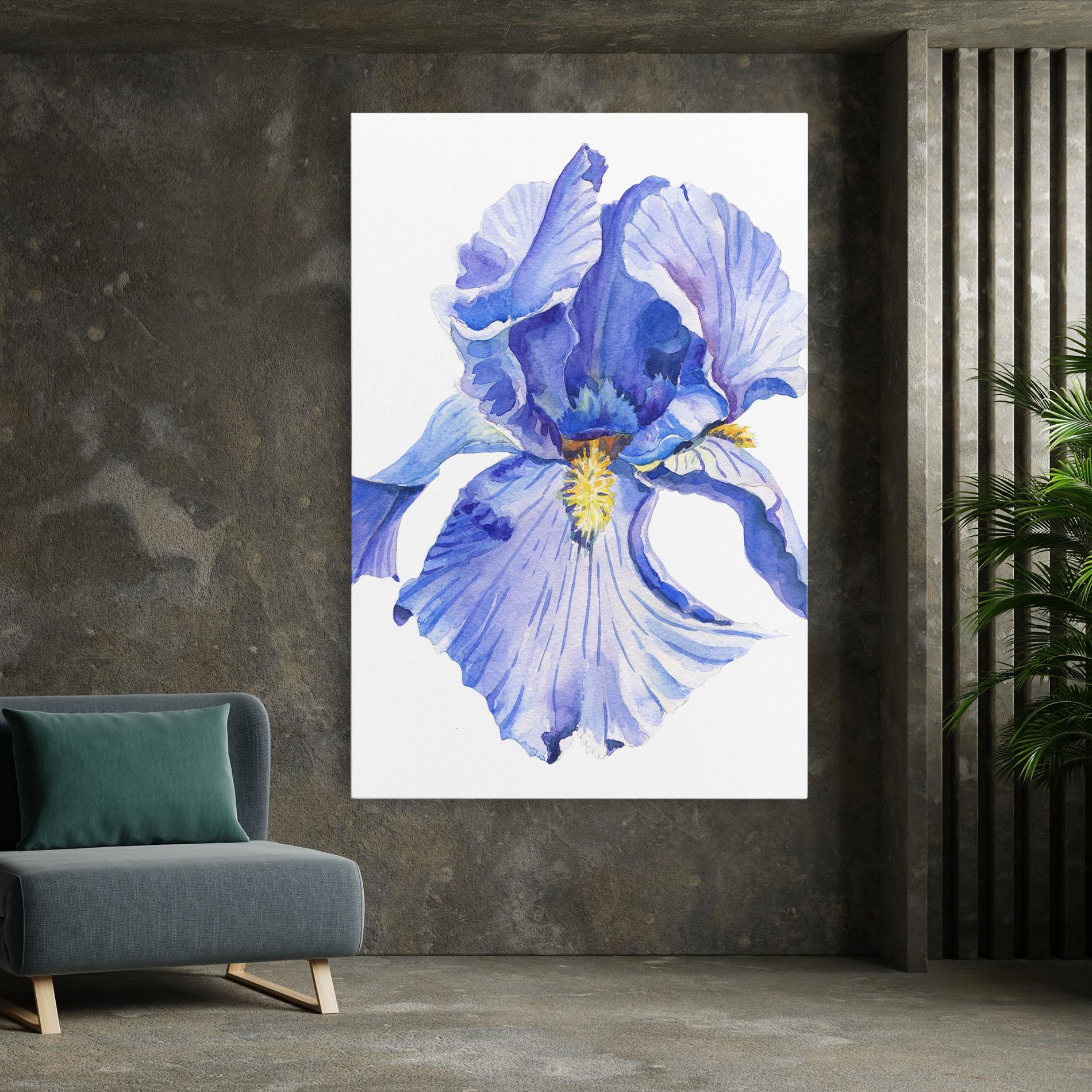 Vászonkép Purple Iris On White mockup 7