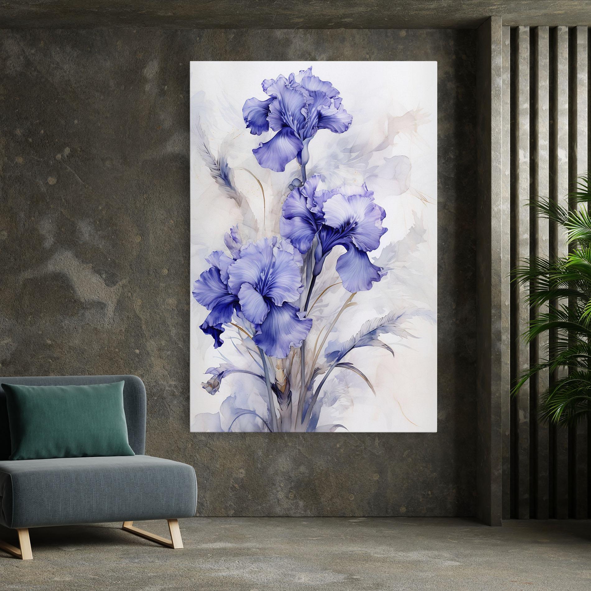Vászonkép Purple Iris Painting mockup 7