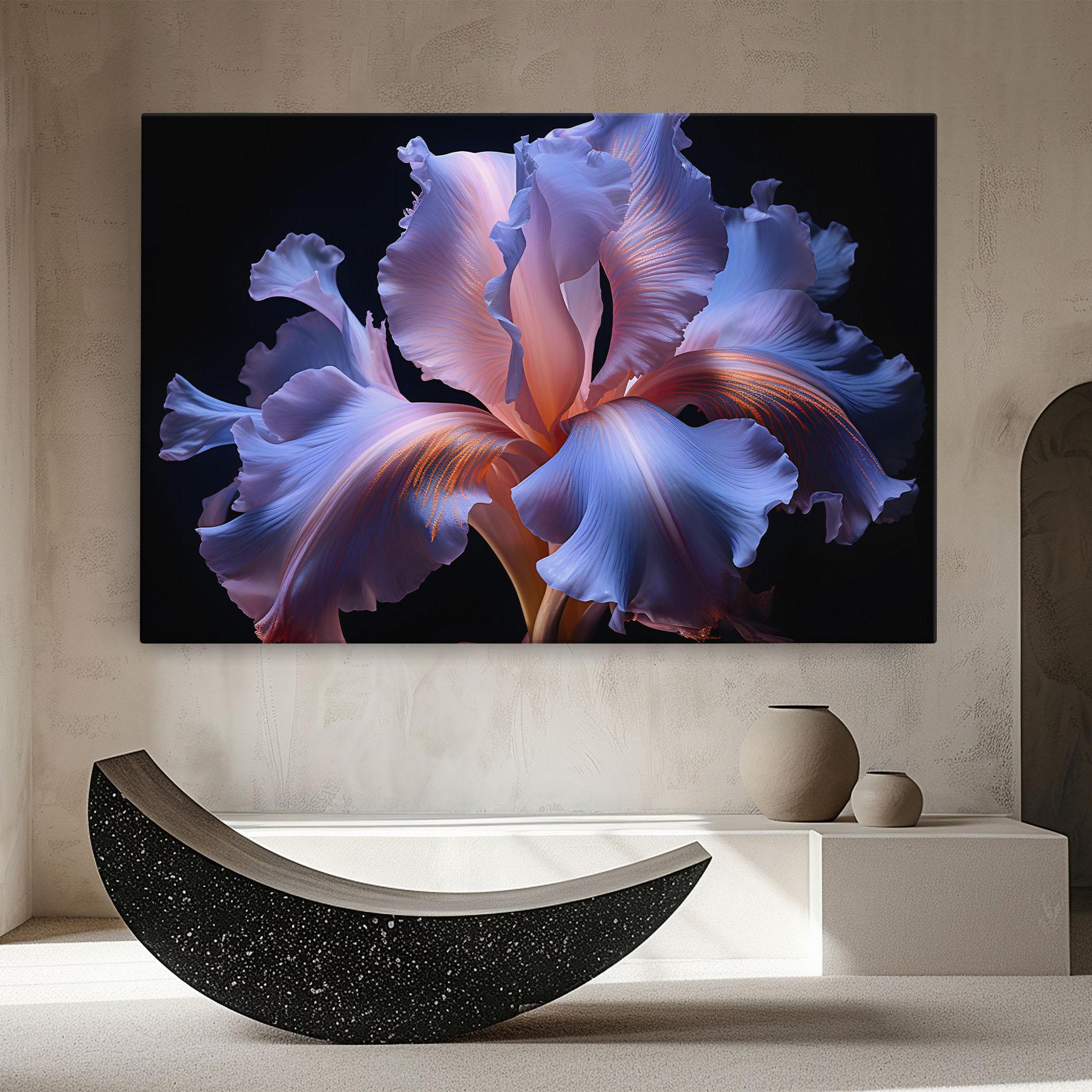 Vászonkép Elegant Iris On Black mockup 8