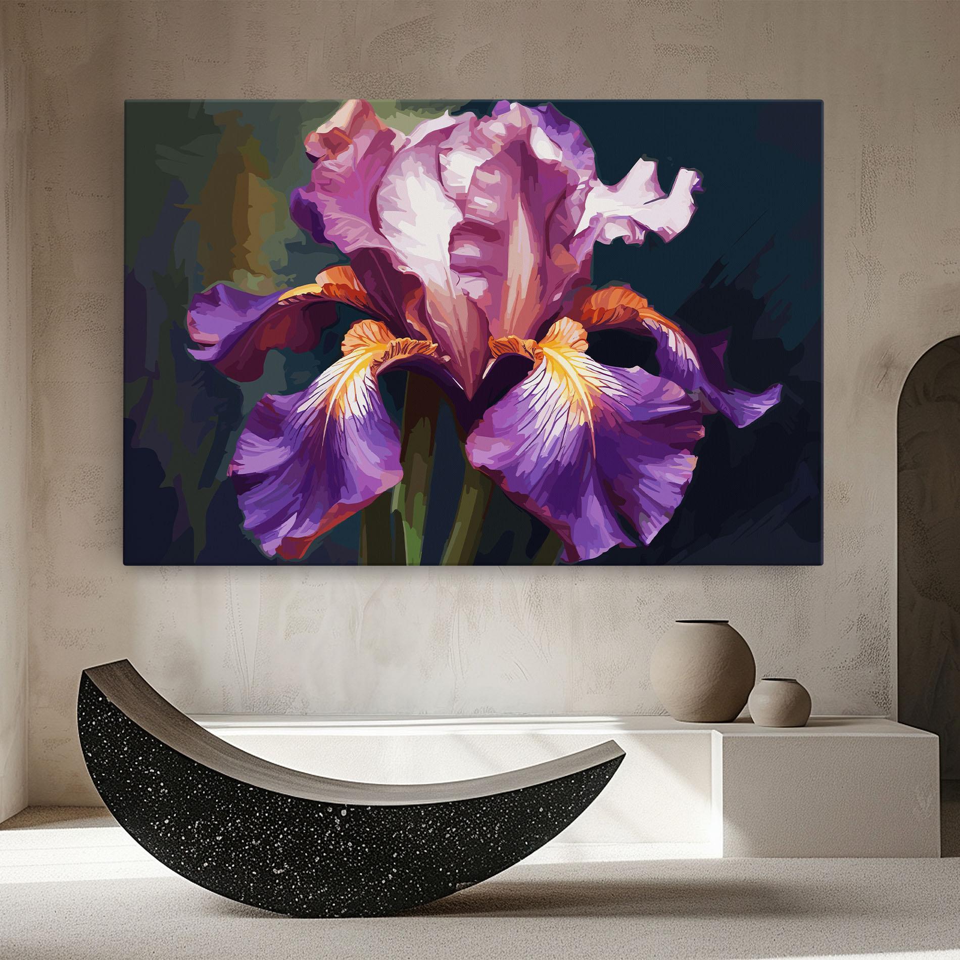 Vászonkép Purple Orange Iris Art mockup 8