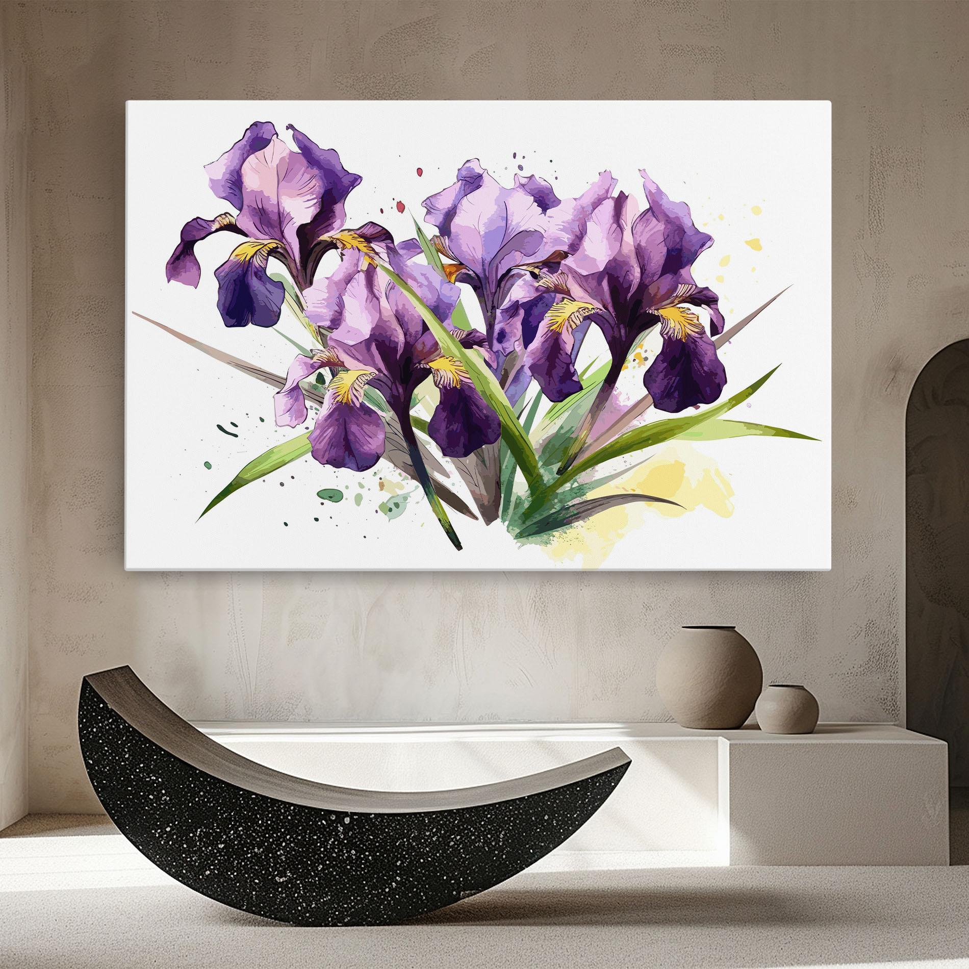 Vászonkép Watercolor Purple Iris mockup 8