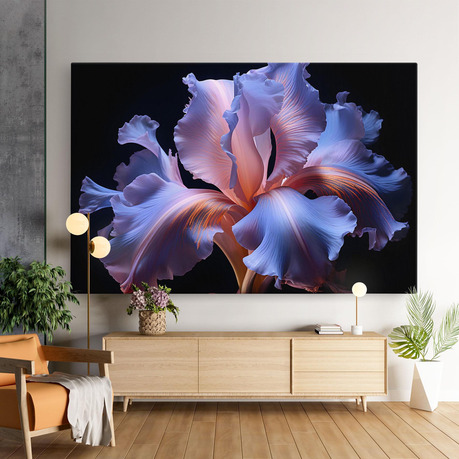 Vászonkép Elegant Iris On Black mockup 9