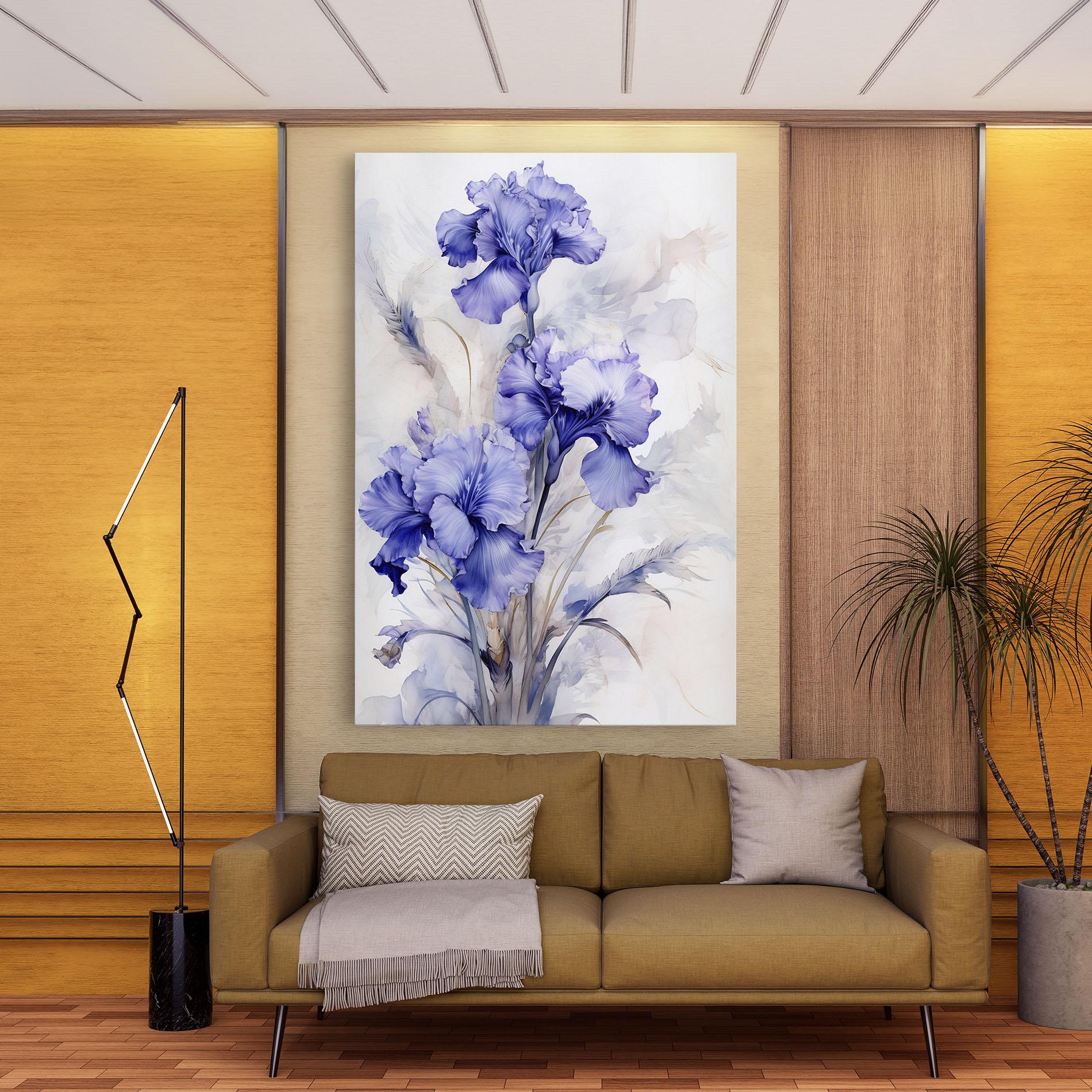 Vászonkép Purple Iris Painting mockup 9