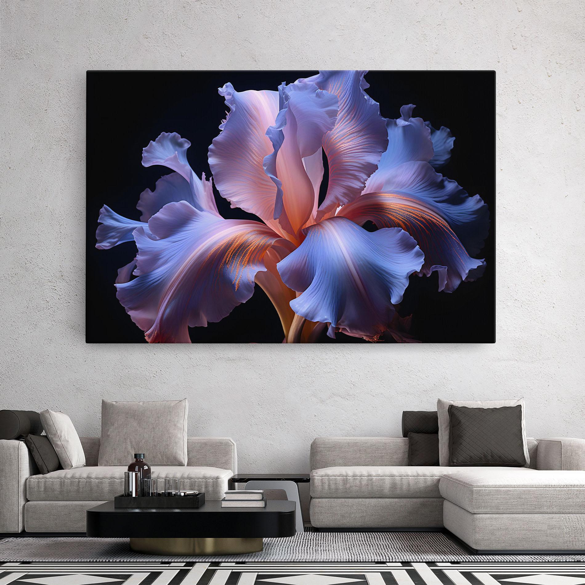 Vászonkép Elegant Iris On Black mockup 2
