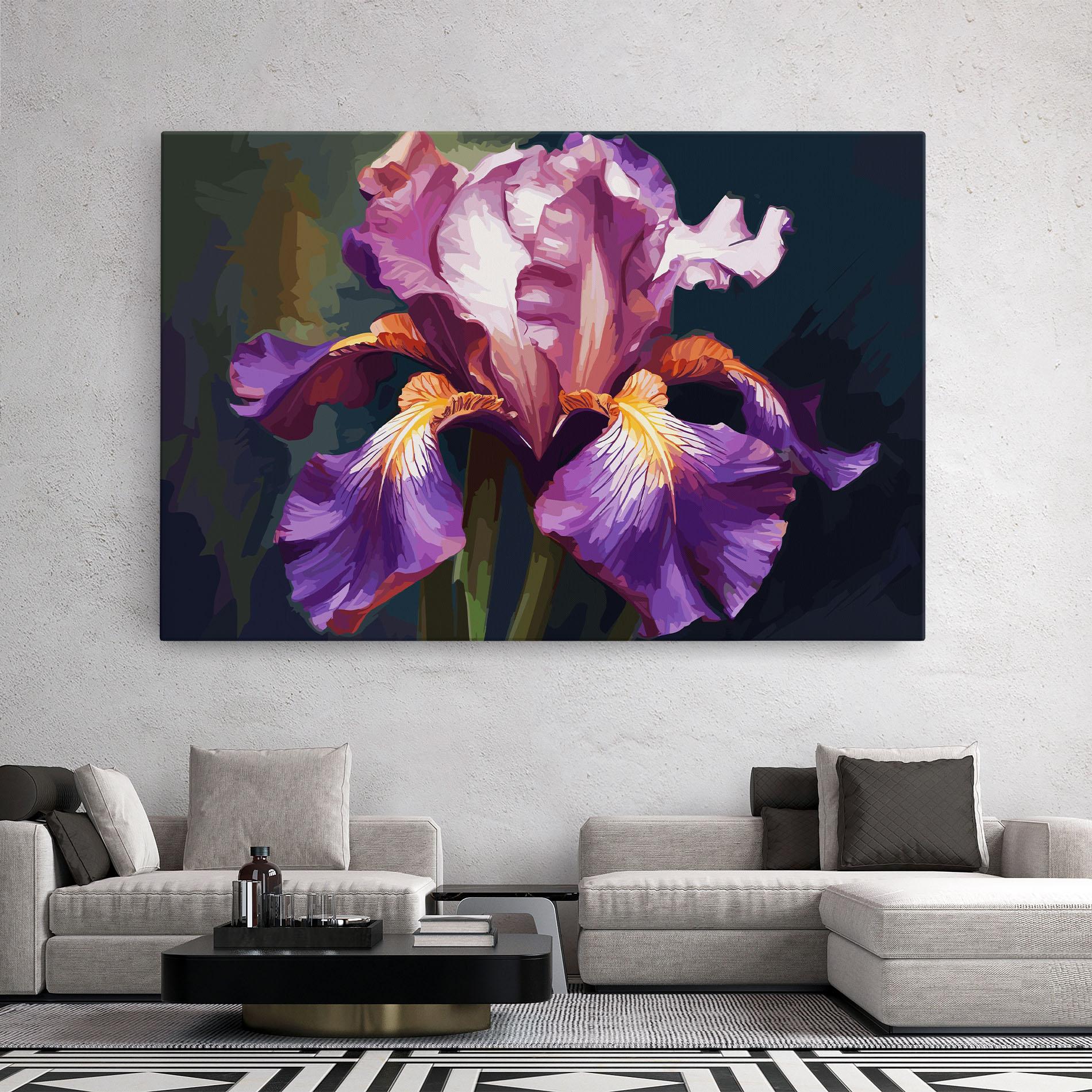 Vászonkép Purple Orange Iris Art mockup 2