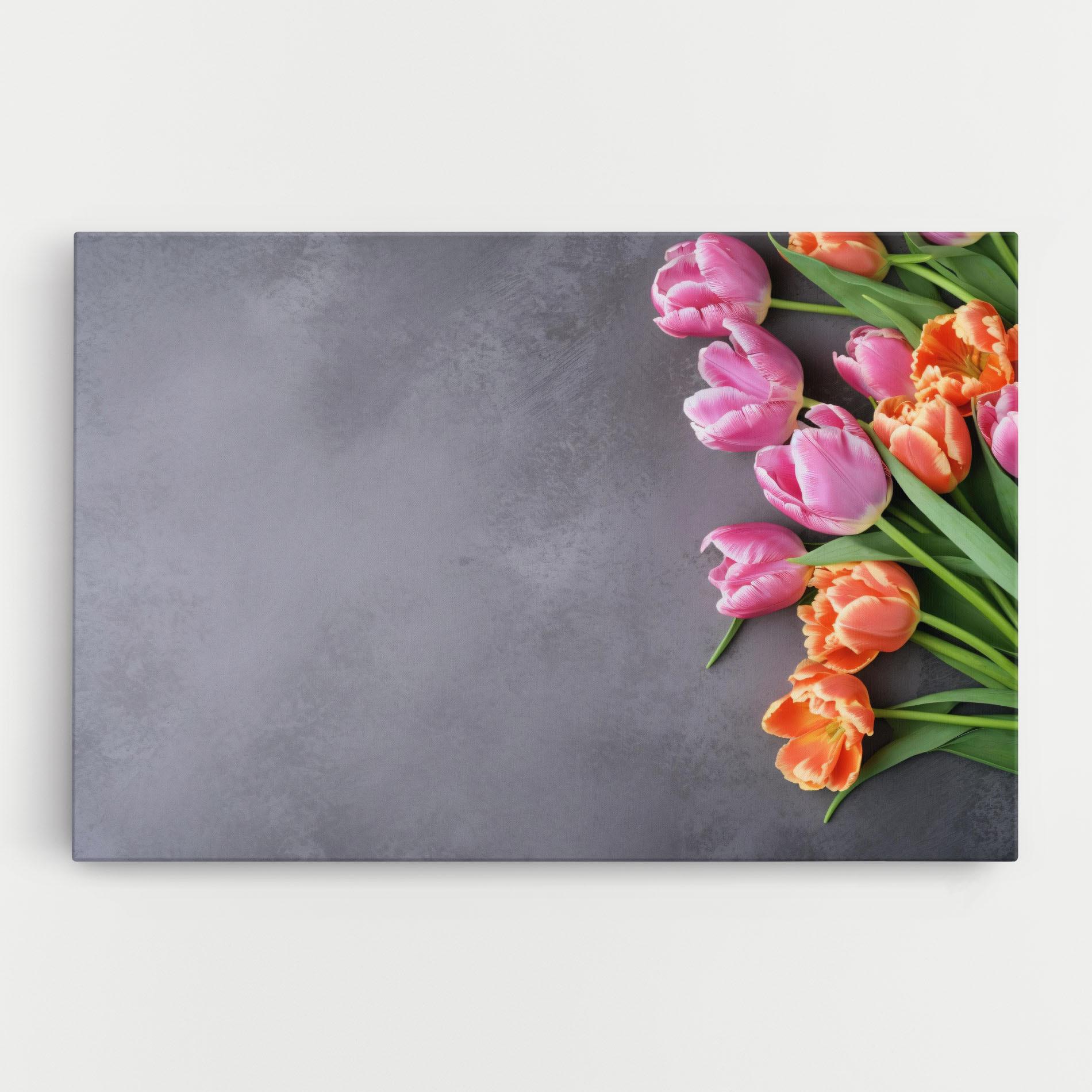 Vászonkép Light Orange Pink Tulips mockup 0