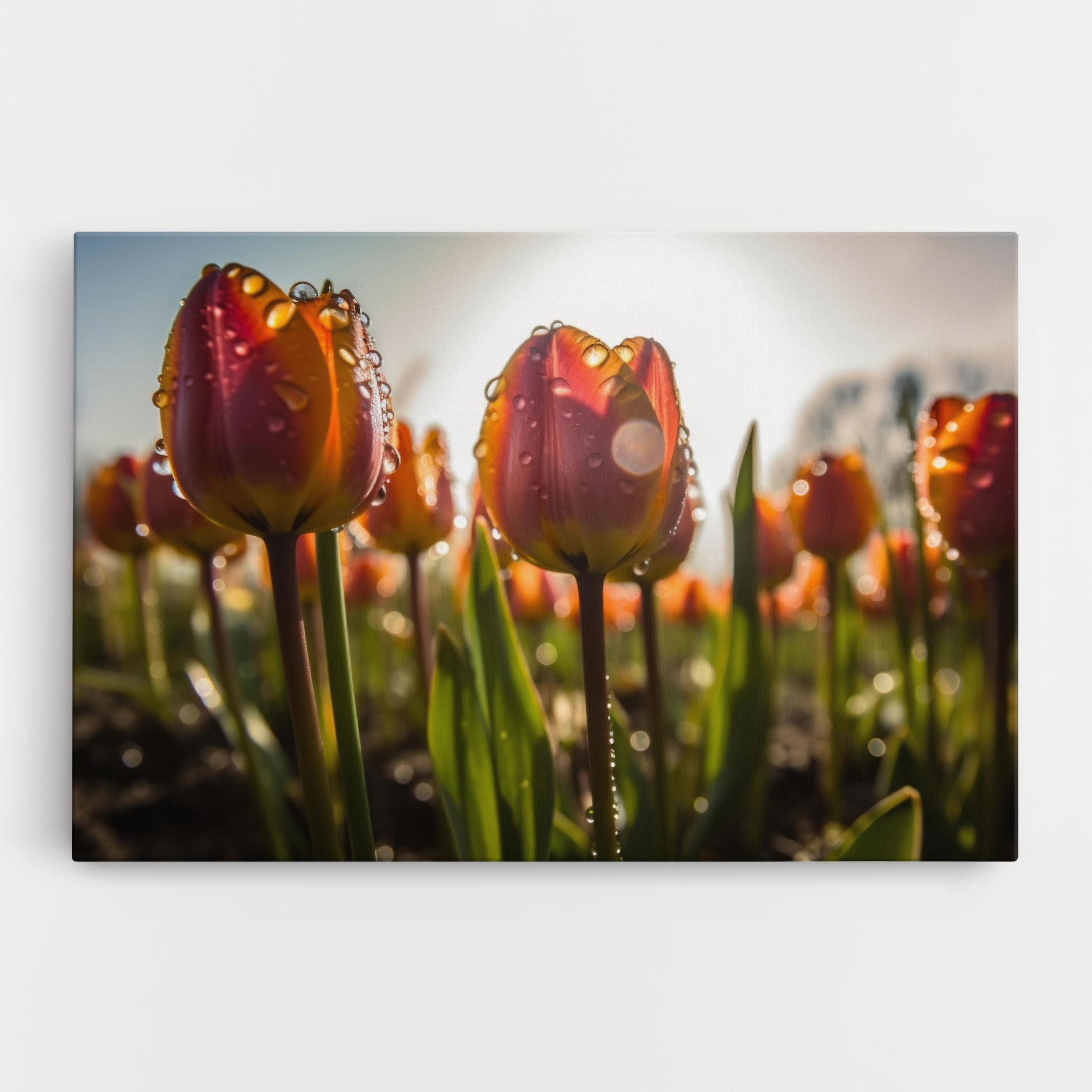 Vászonkép Orange Tulips After Rain mockup 0