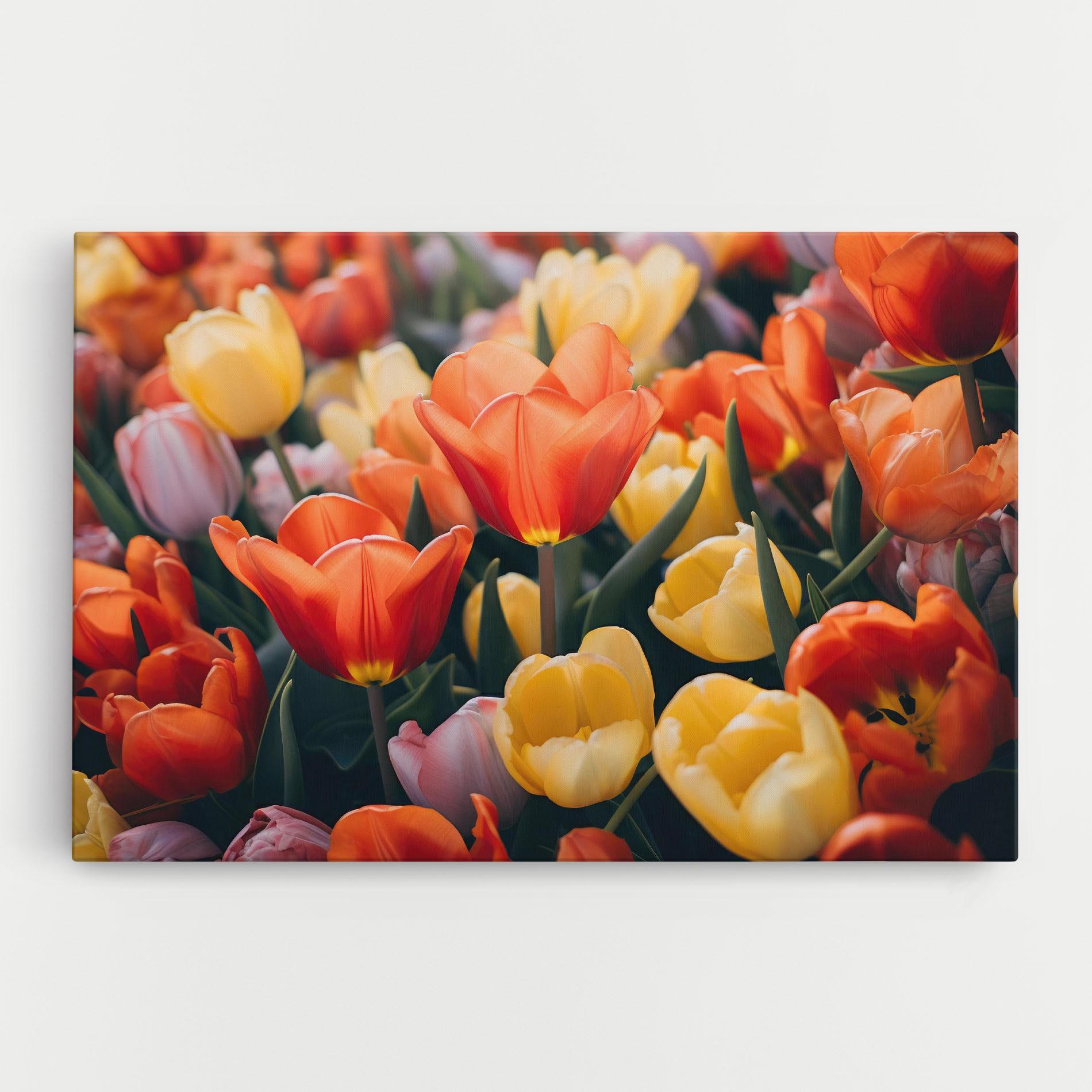 Vászonkép Orange Yellow Tulips mockup 0