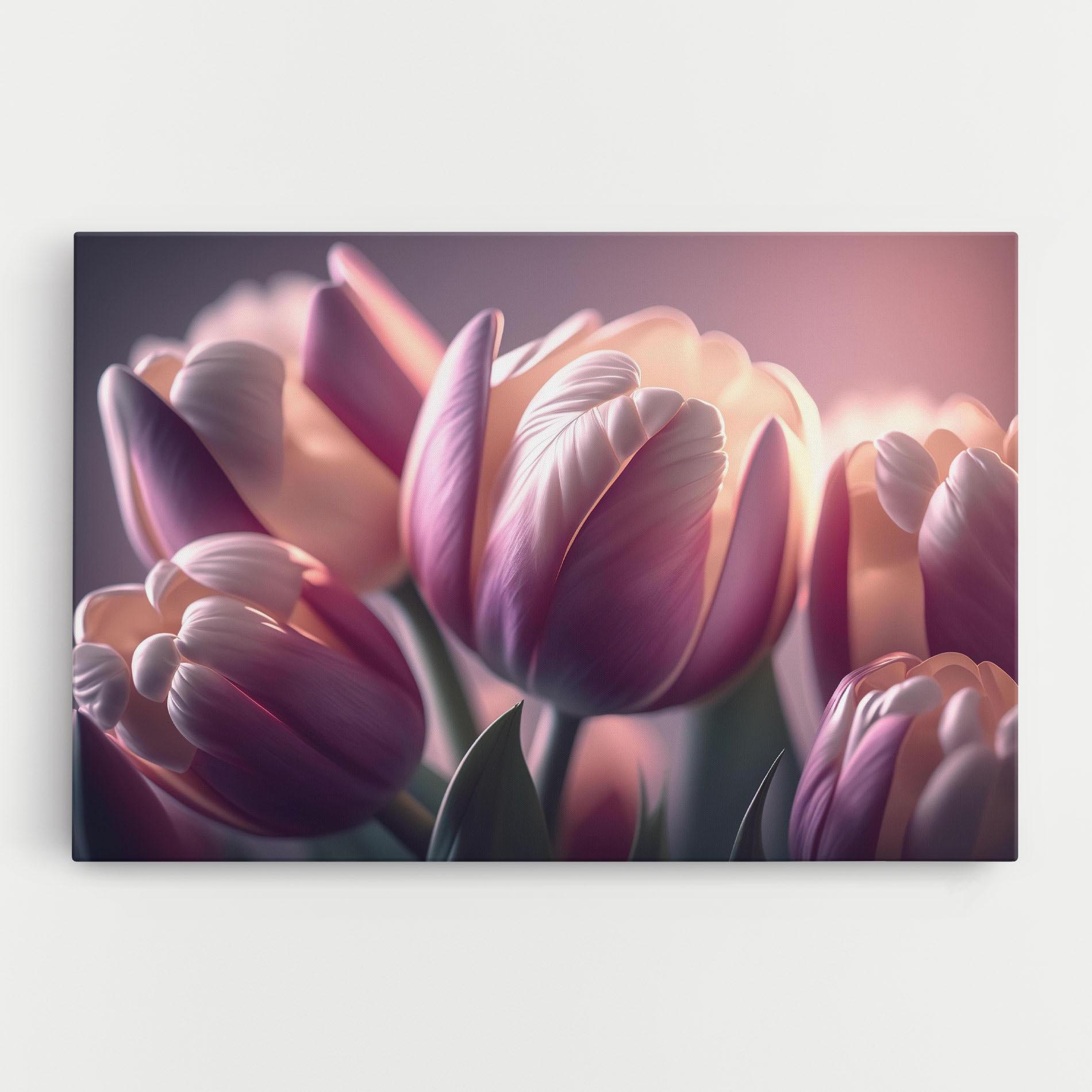 Vászonkép Pastel Pink Tulips mockup 0