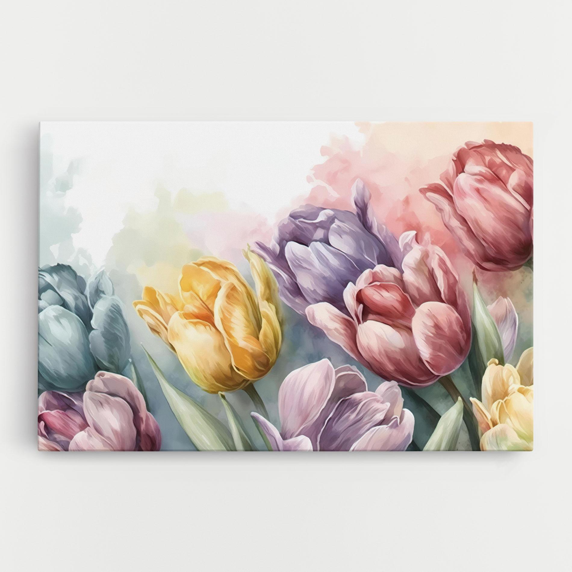 Vászonkép Pastel Tulips mockup 0
