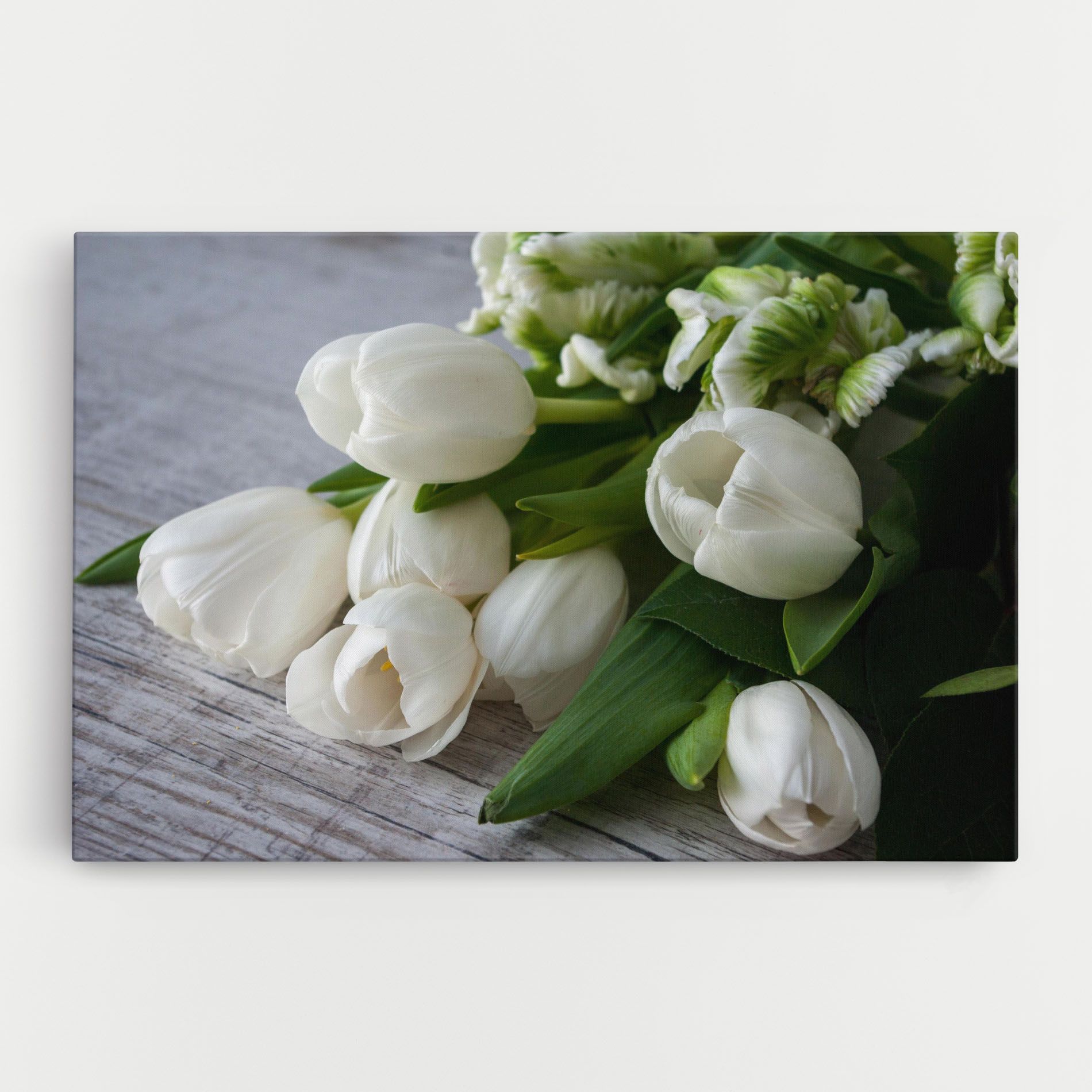 White Tulips Bouquet mockup 0