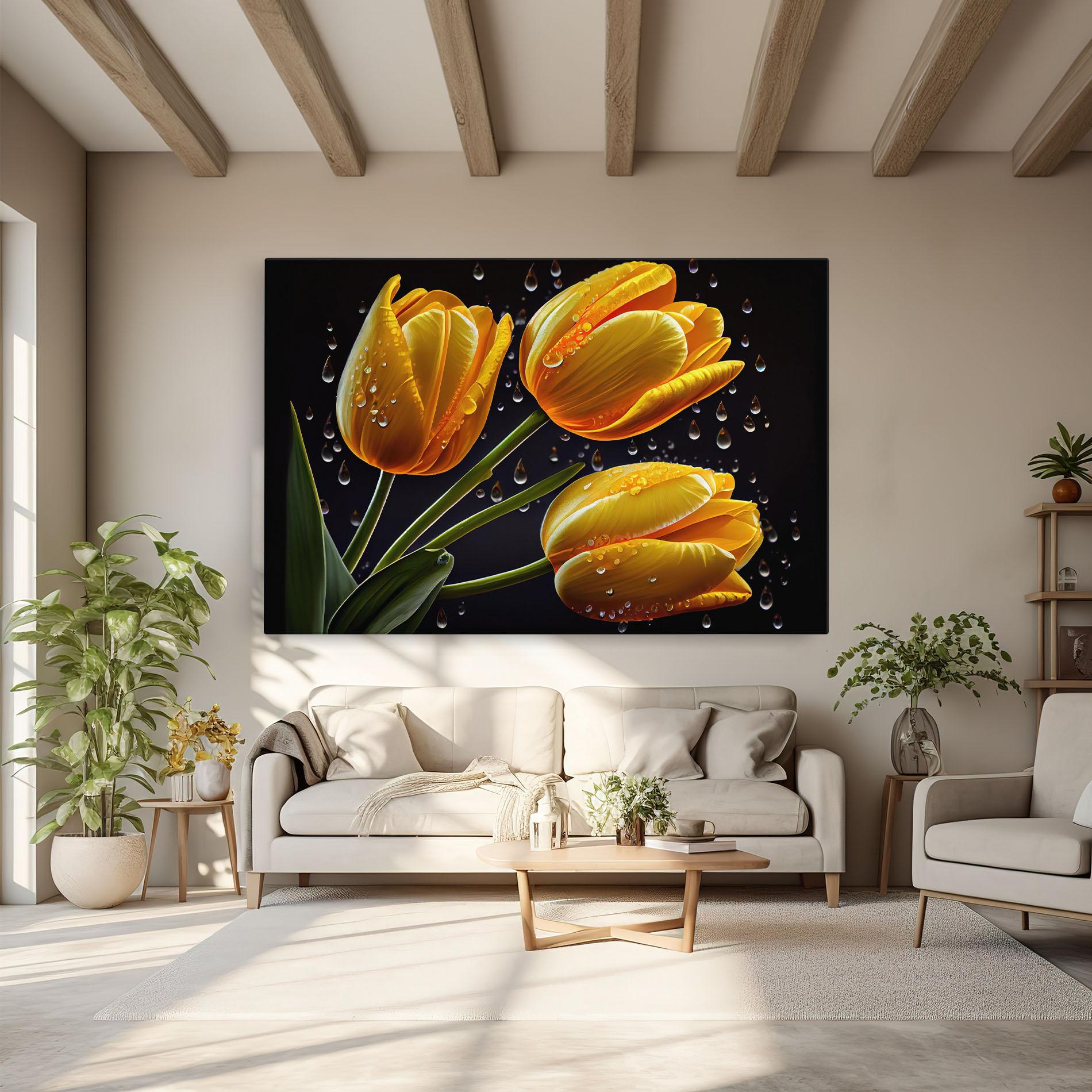 Vászonkép 3 Yellow Tulips mockup 6