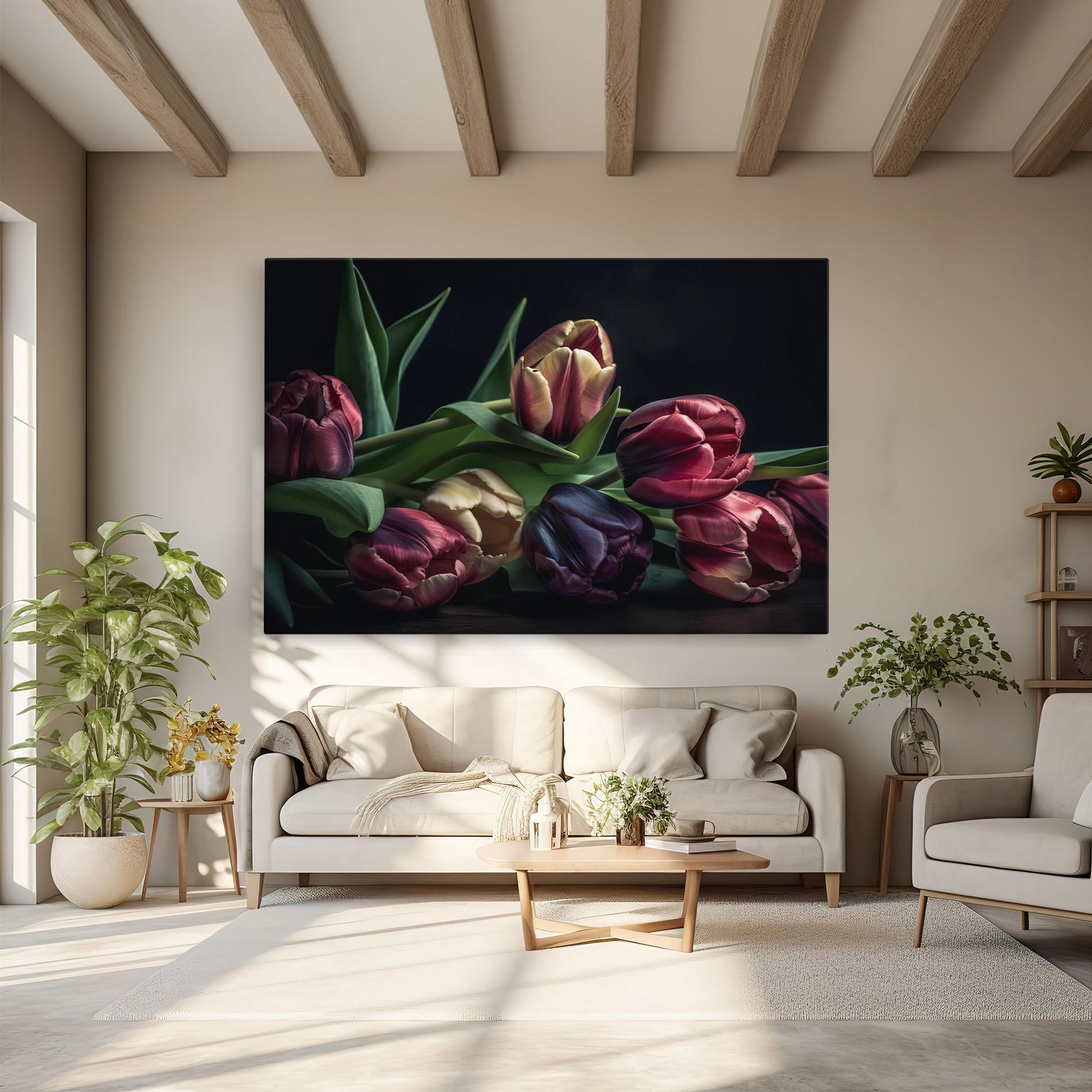 Vászonkép Dark Purple Tulip mockup 6