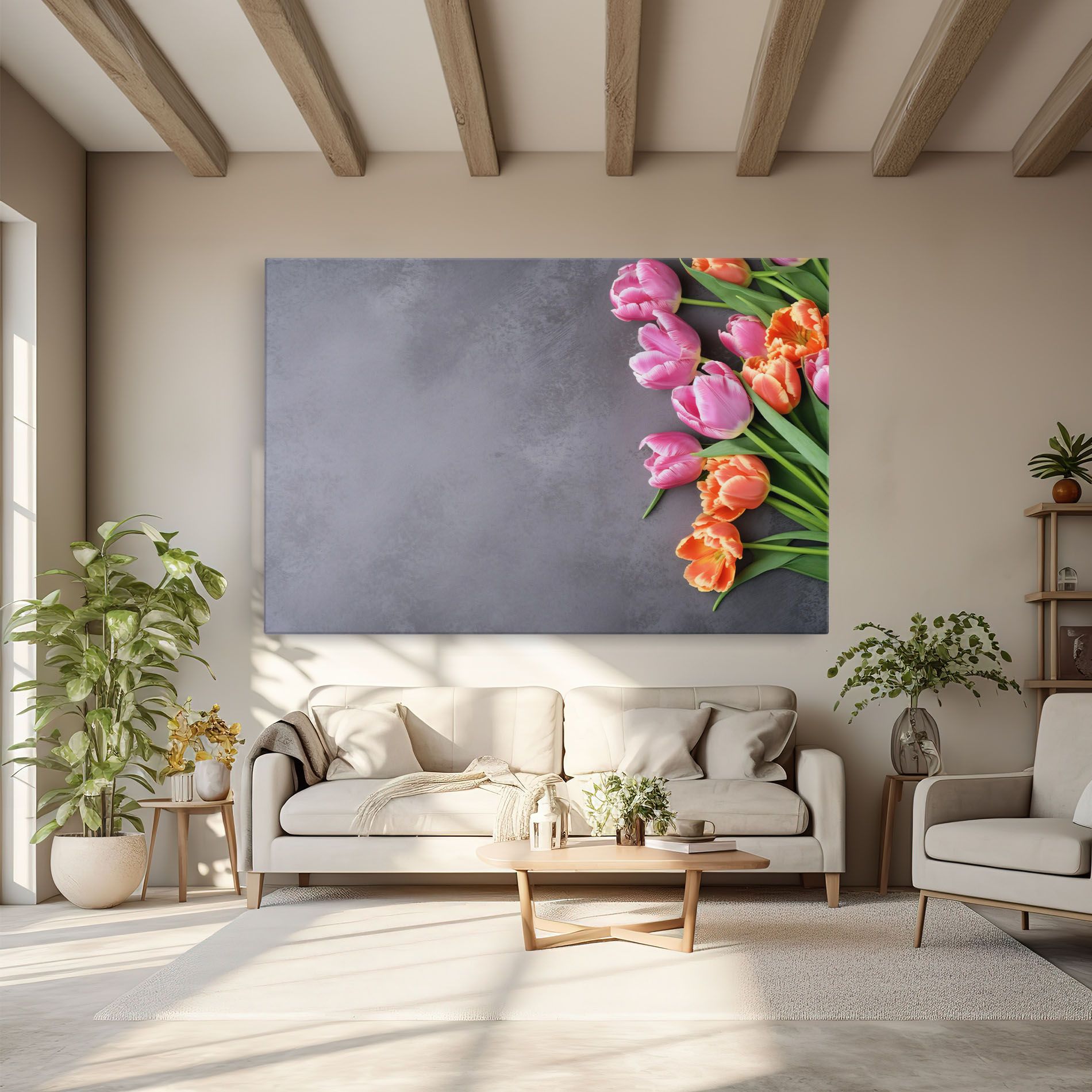 Light Orange Pink Tulips mockup 6