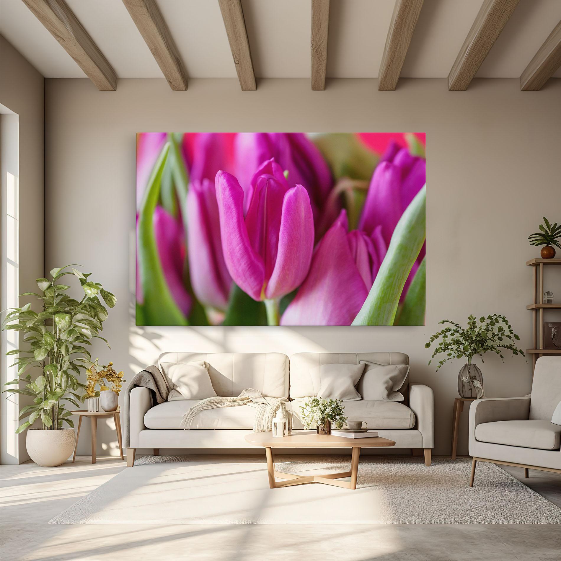 Vászonkép Purple Tulip Close Up mockup 6