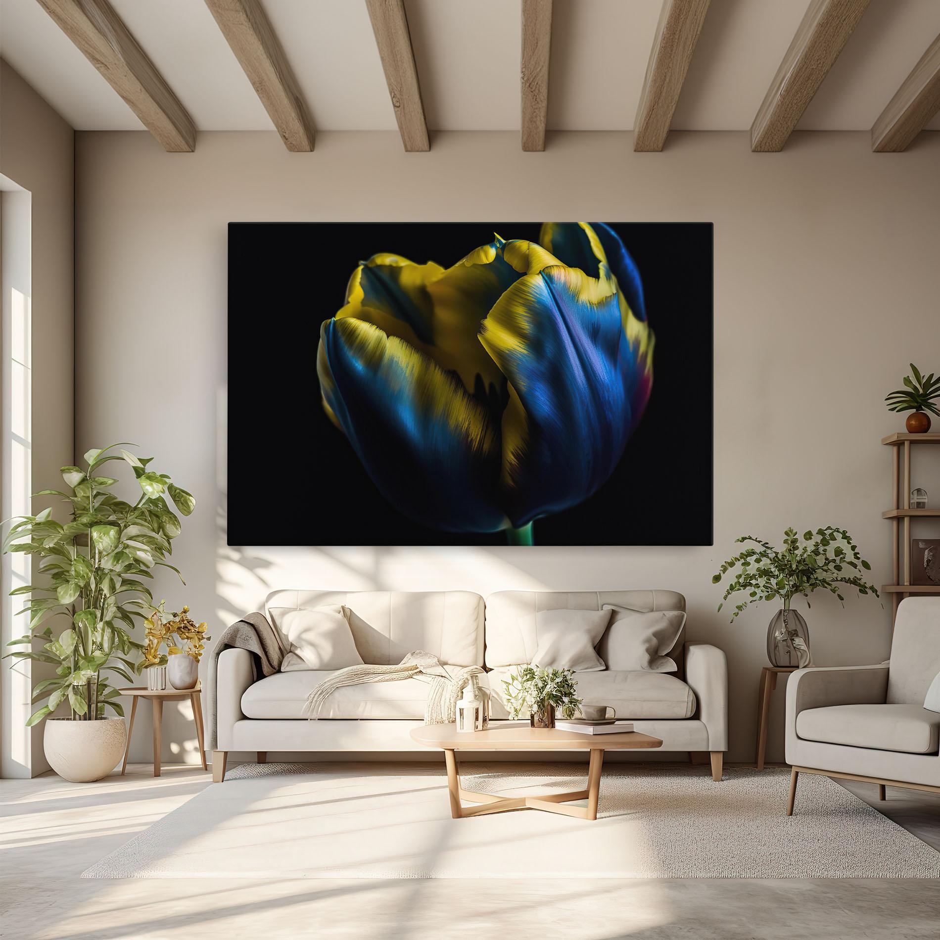 Vászonkép Yellow Blue Tulip mockup 6