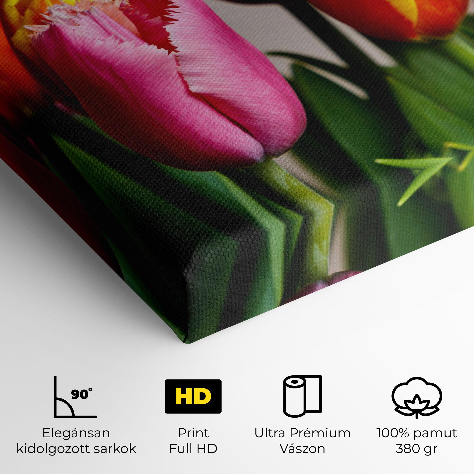 Vászonkép Pink Orange Tulips mockup 4