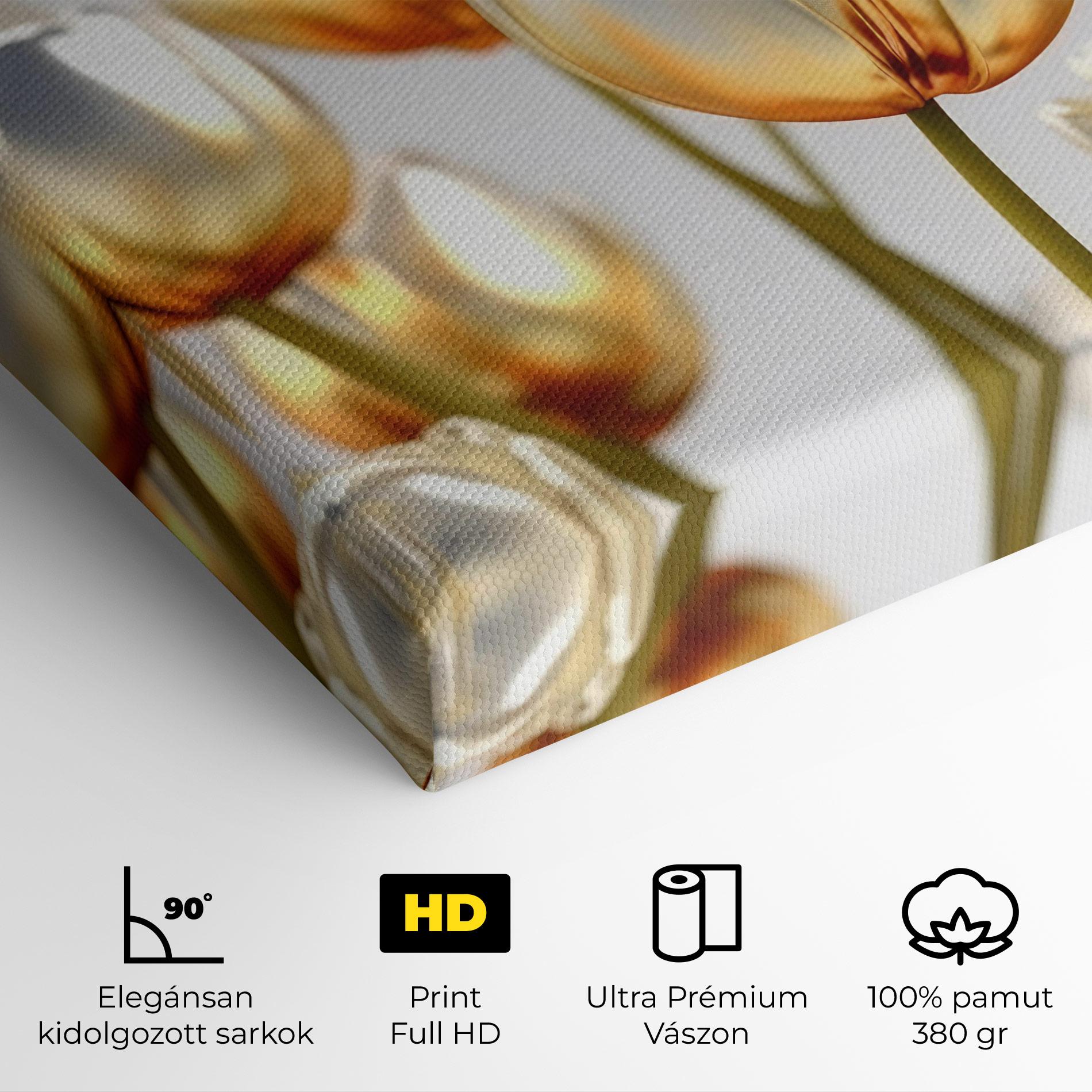 Vászonkép White Golden Tulips mockup 4