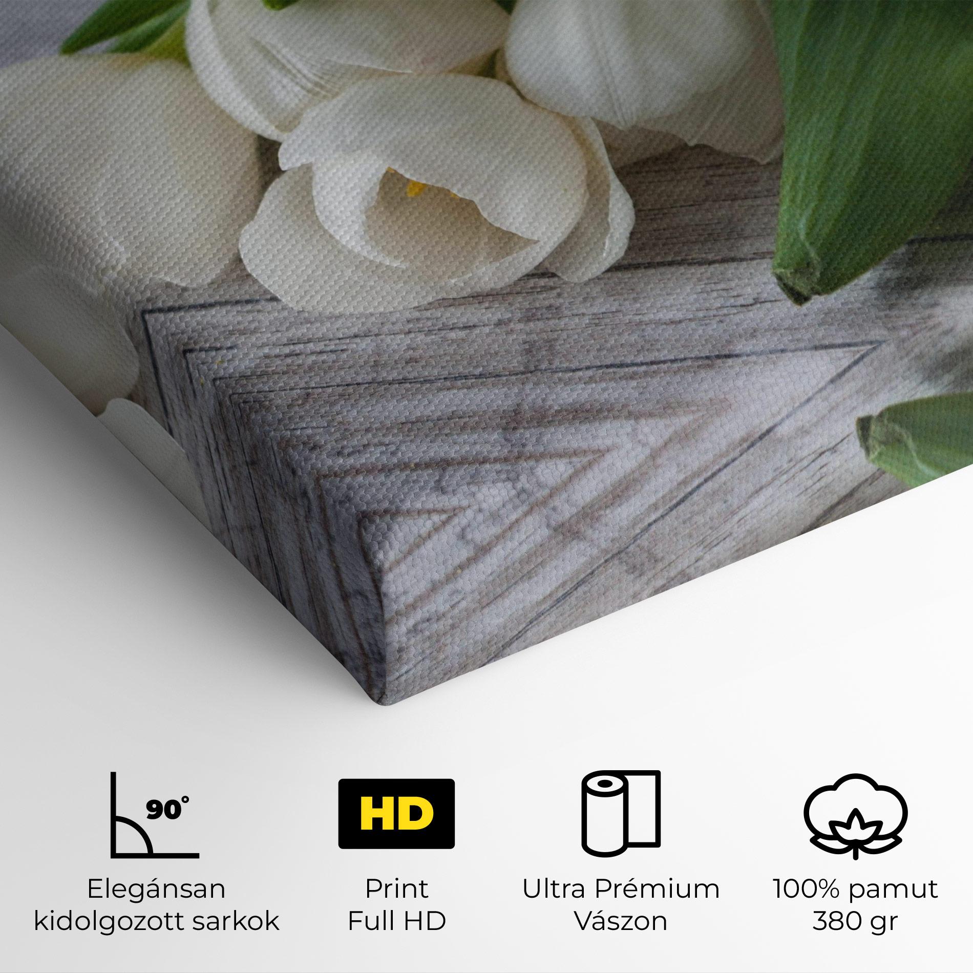Vászonkép White Tulips Bouquet mockup 4