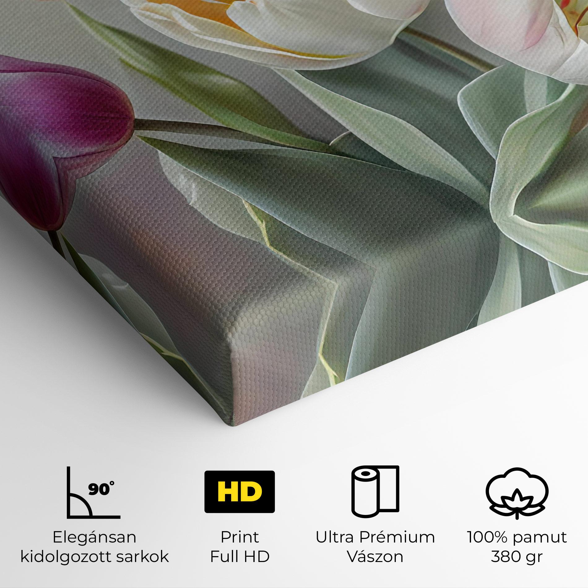 Vászonkép White Tulips Painting mockup 4