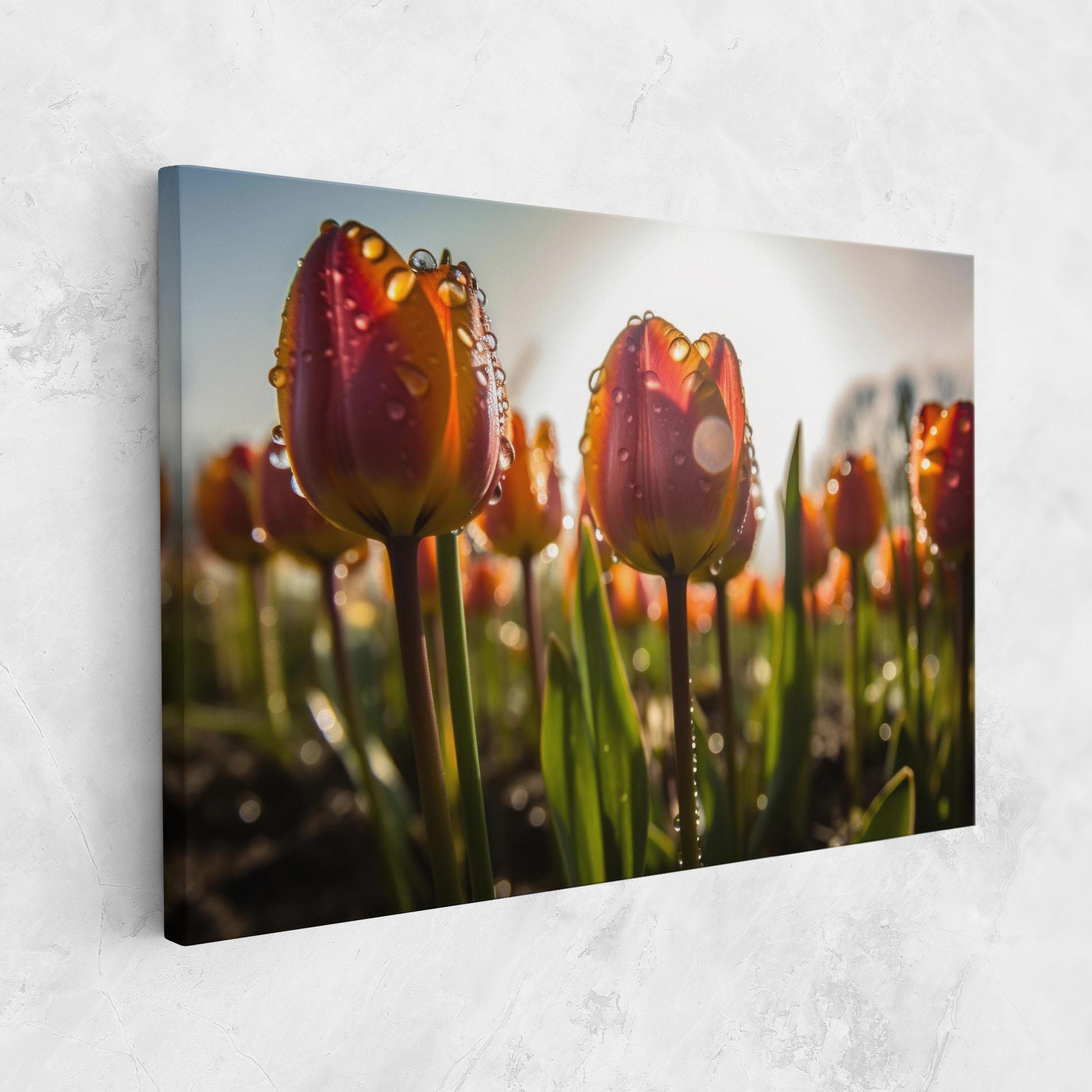 Vászonkép Orange Tulips After Rain mockup 1