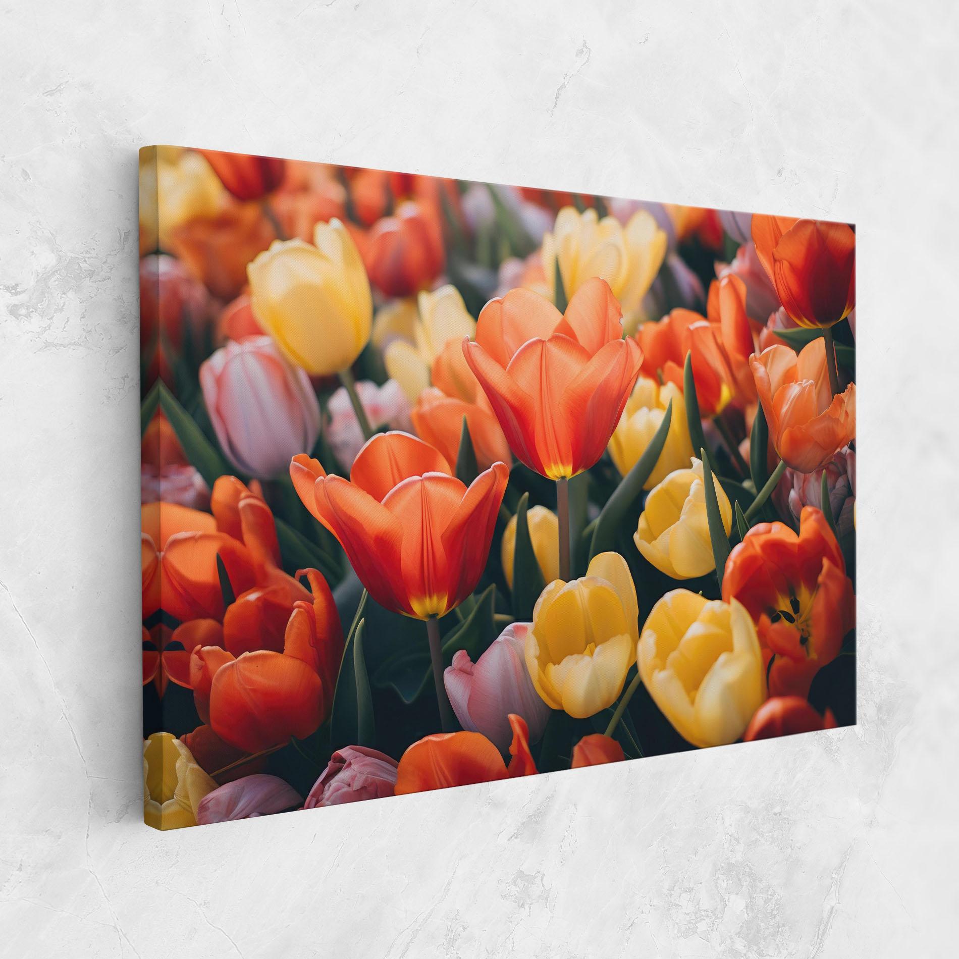 Vászonkép Orange Yellow Tulips mockup 1