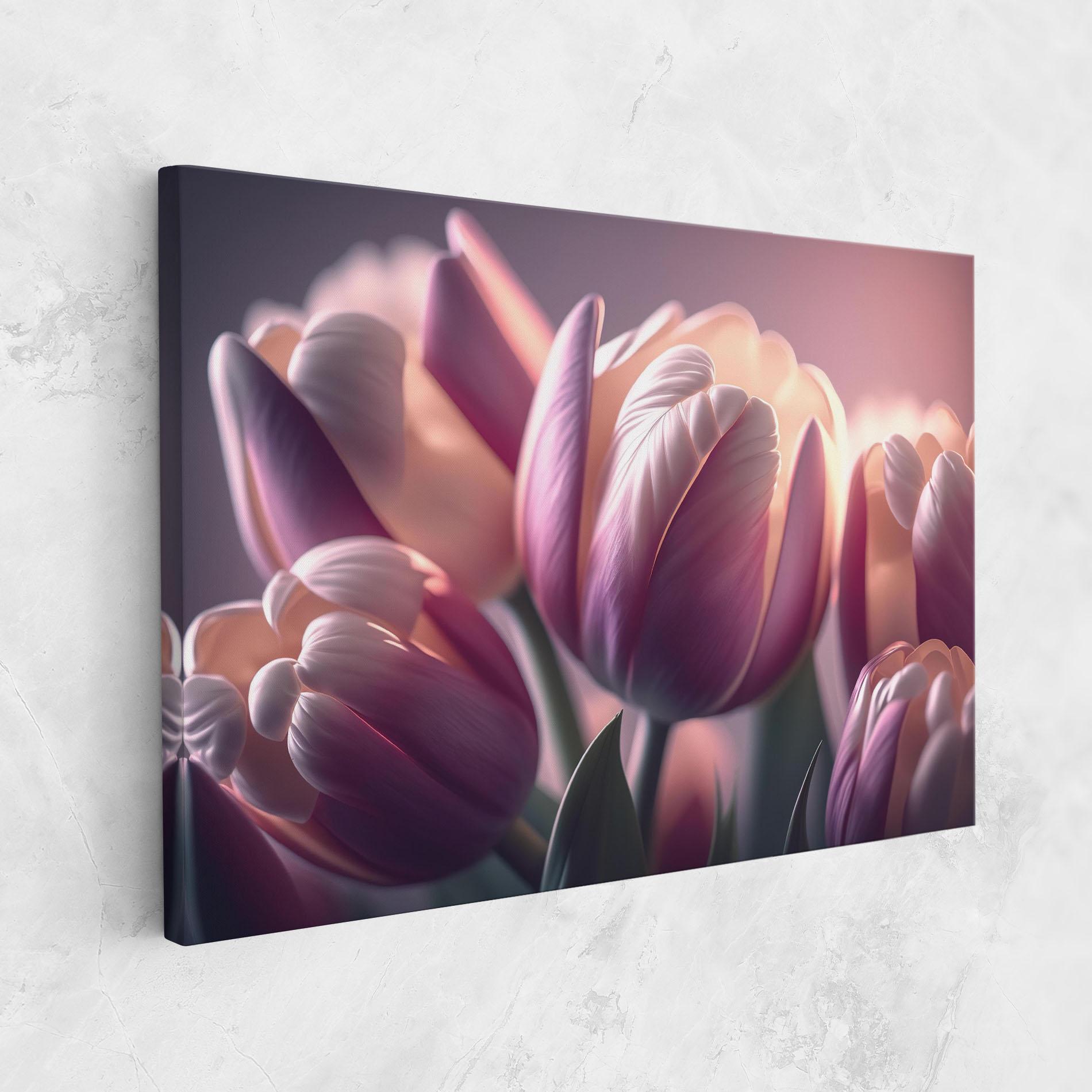 Vászonkép Pastel Pink Tulips mockup 1