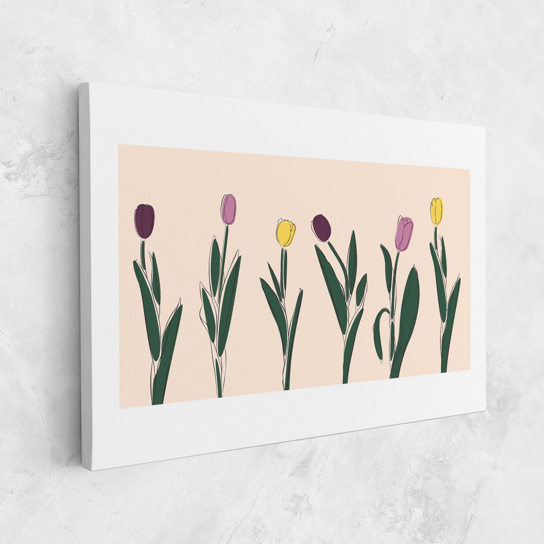 Vászonkép Tulips Set mockup 1