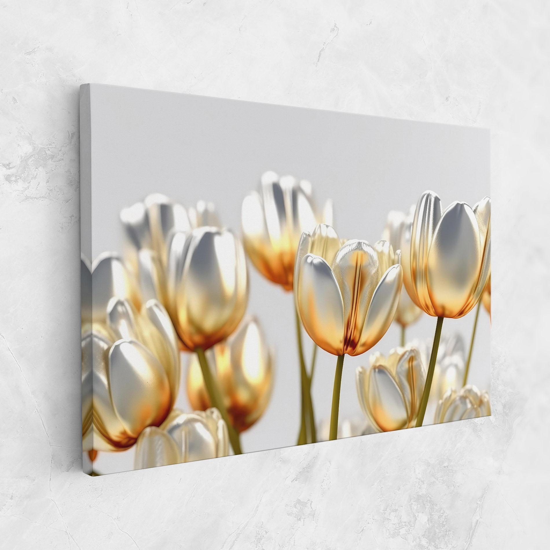 Vászonkép White Golden Tulips mockup 1