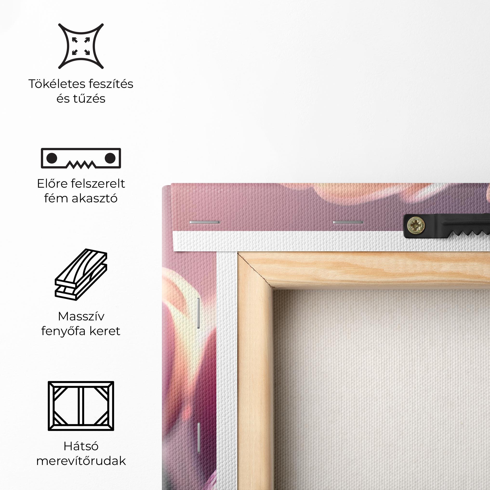 Vászonkép Pastel Pink Tulips mockup 5