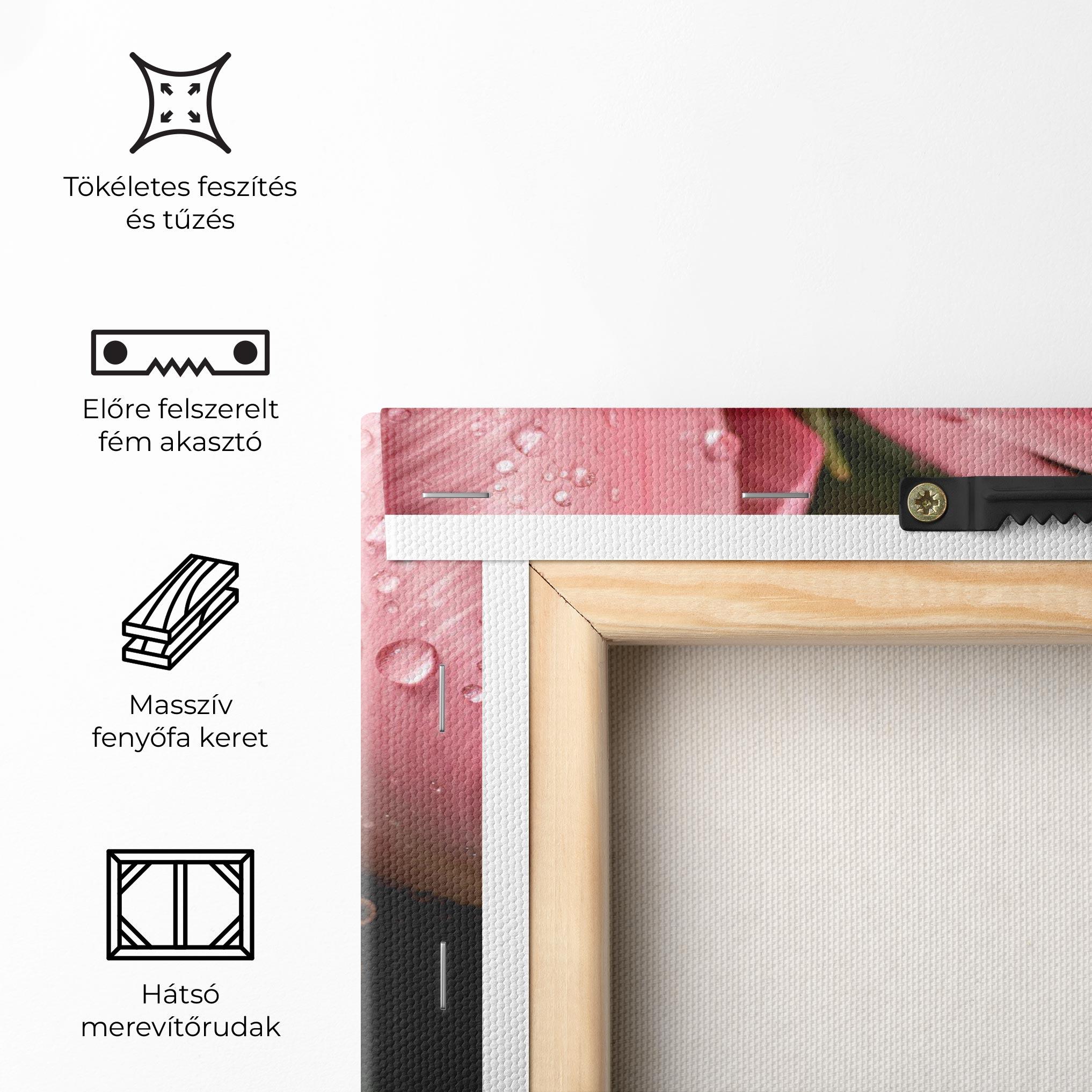 Vászonkép Pink Tulip With Drops mockup 5
